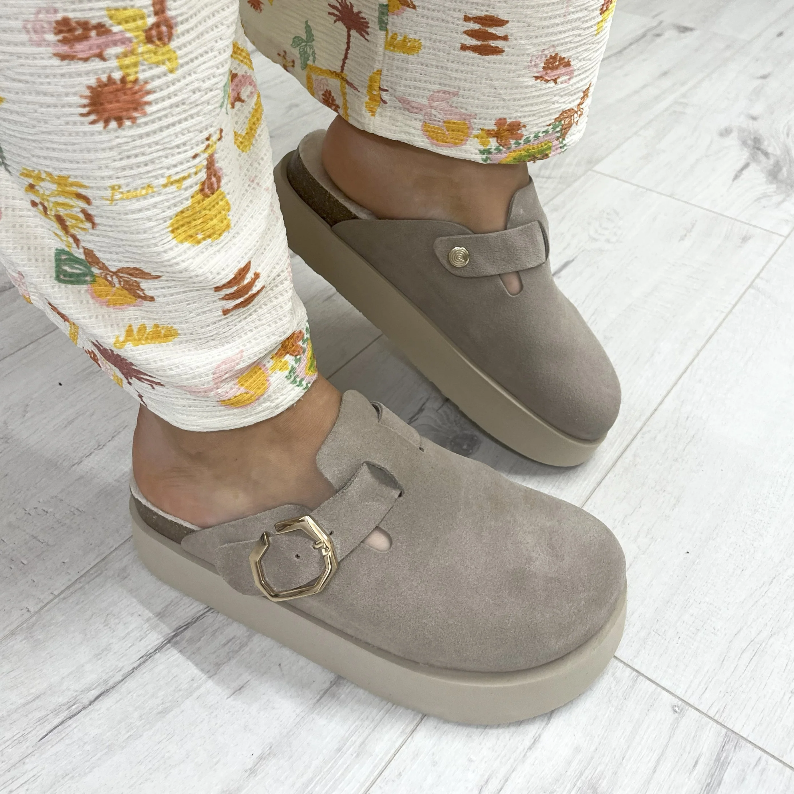 Genuins Indiana Taupe Suede Slip On Shoes - Image 3