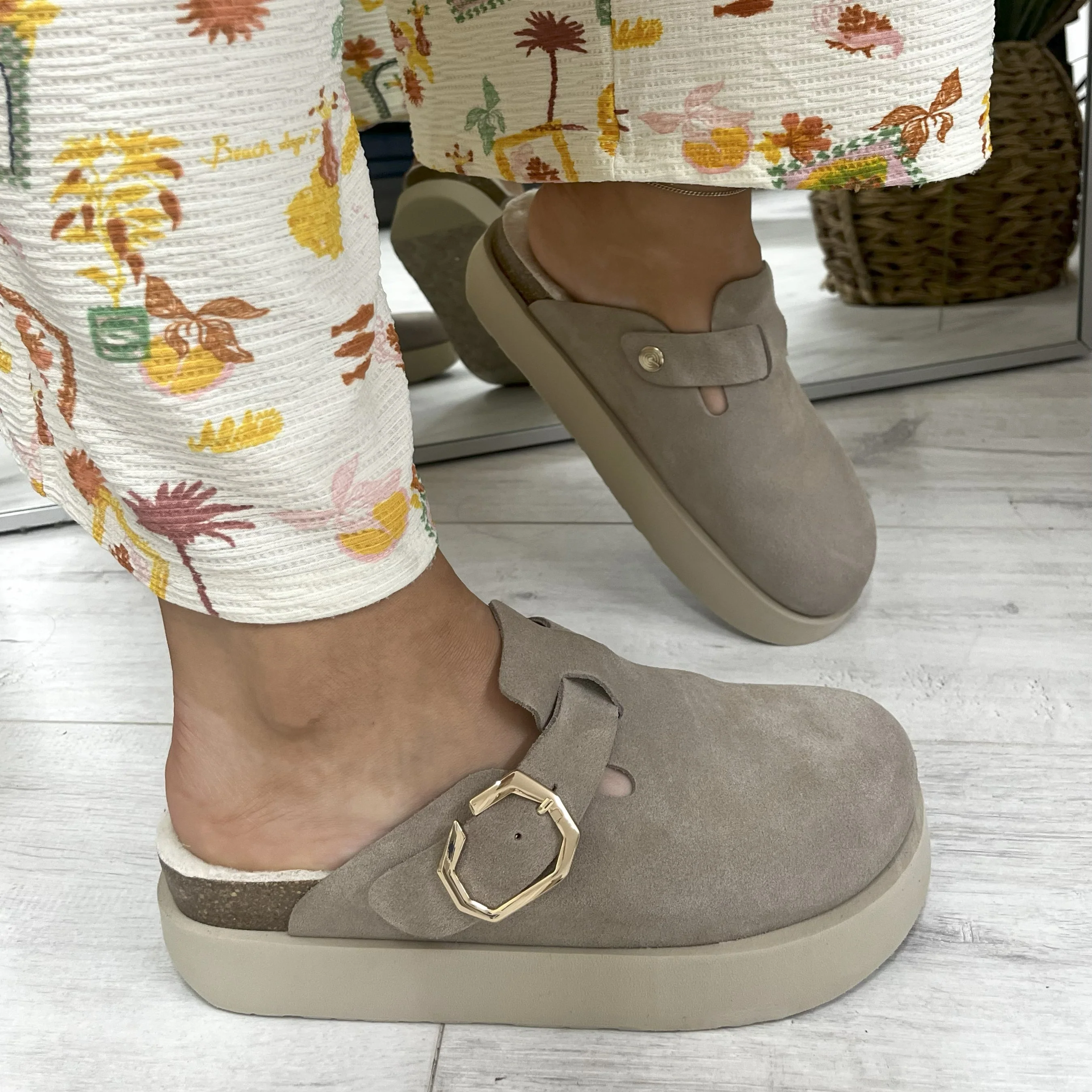 Genuins Indiana Taupe Suede Slip On Shoes - Image 4