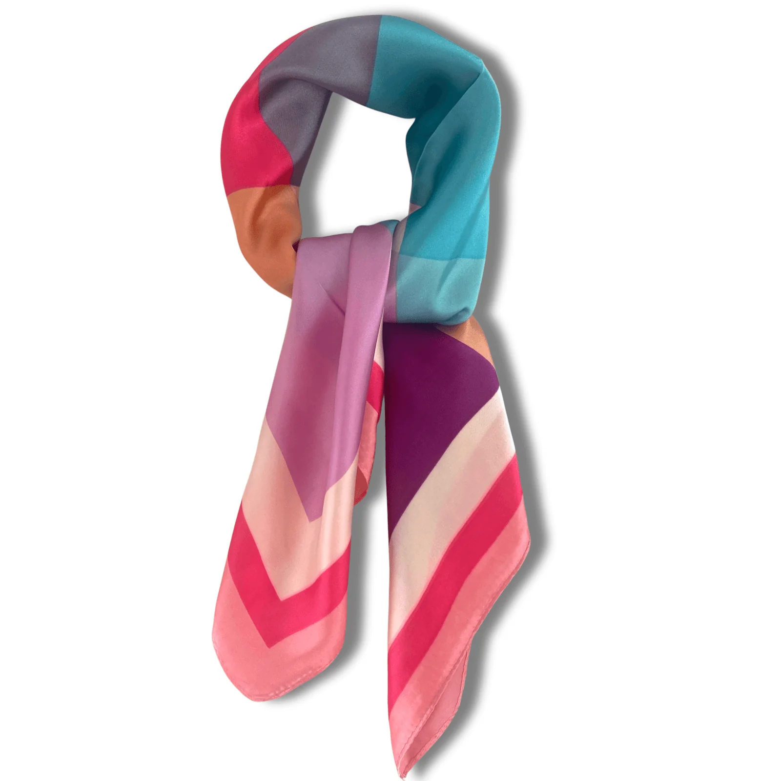 Geometric Pattern Neck Scarf - Pink