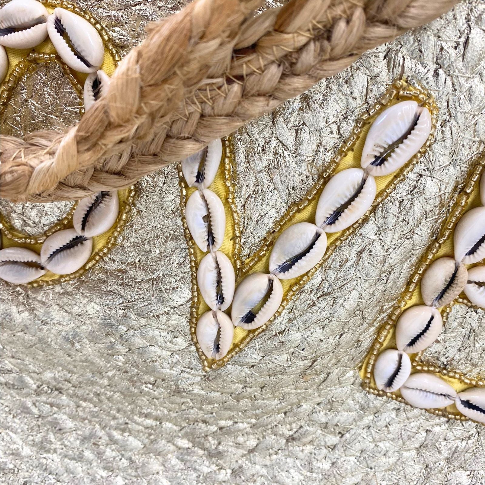 Gold Circular Love Jute Bag - Image 2