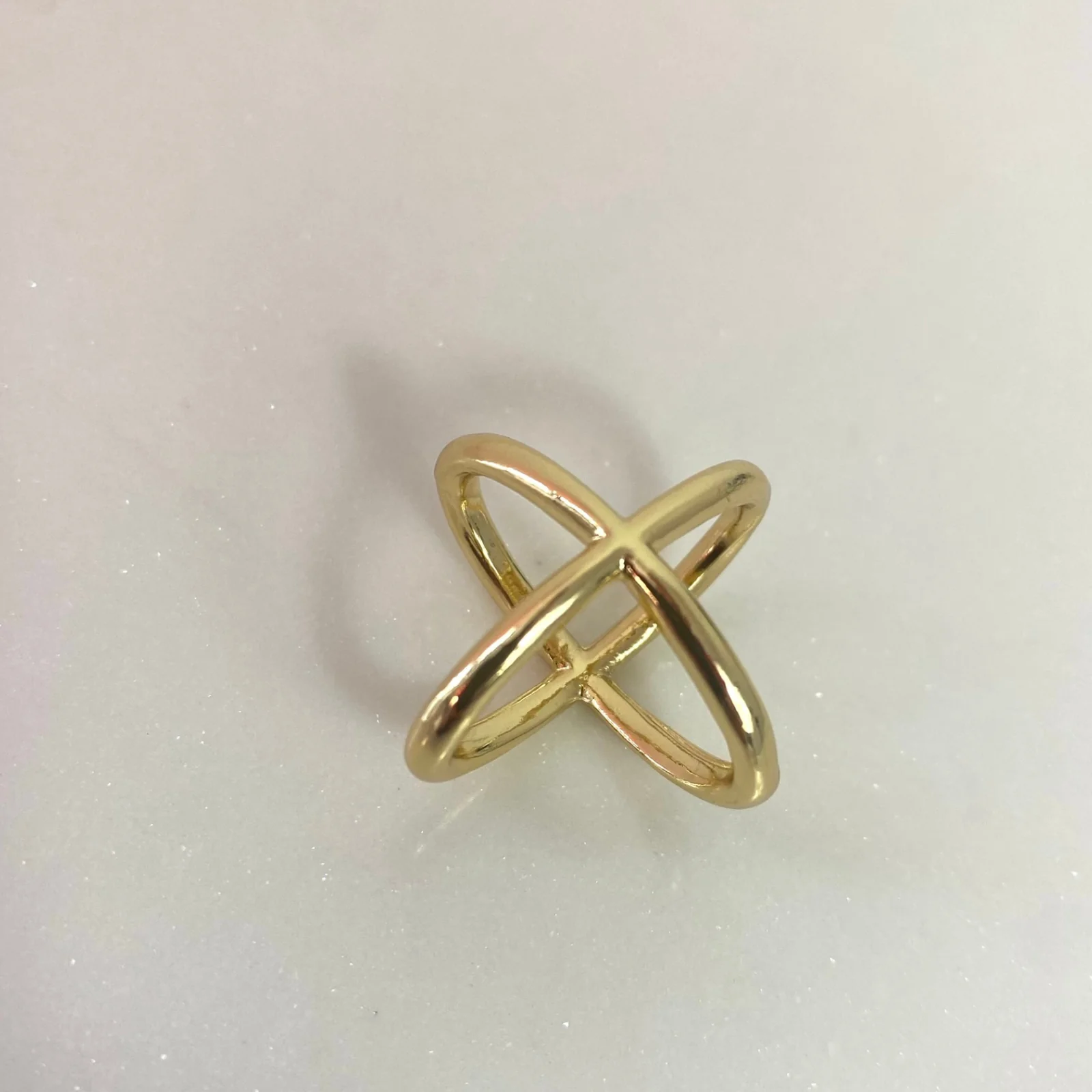 Gold Criss Cross Scarf Ring - Image 2