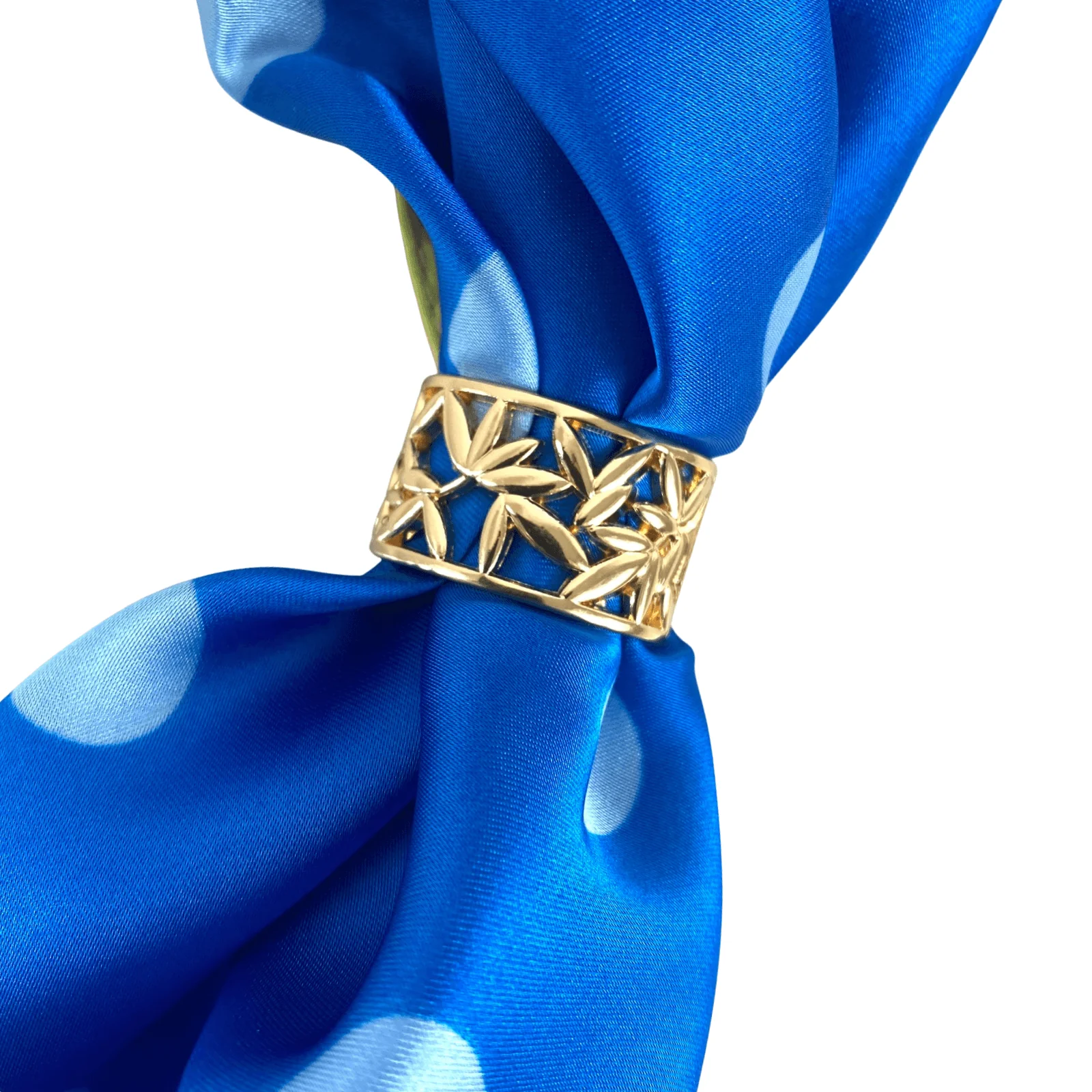 Gold Floral Scarf Ring