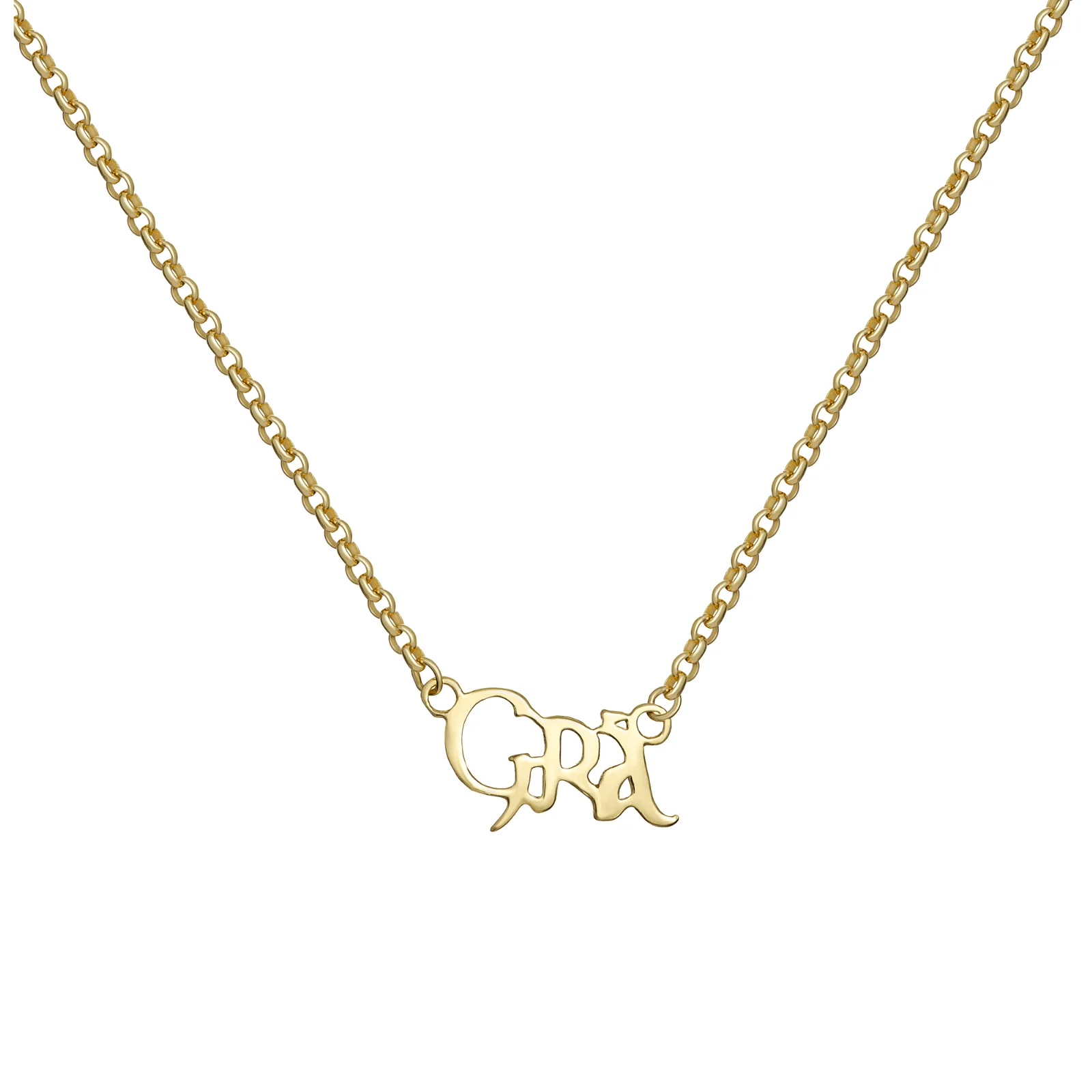 Gold Plated 'Gra' Pendant Necklace
