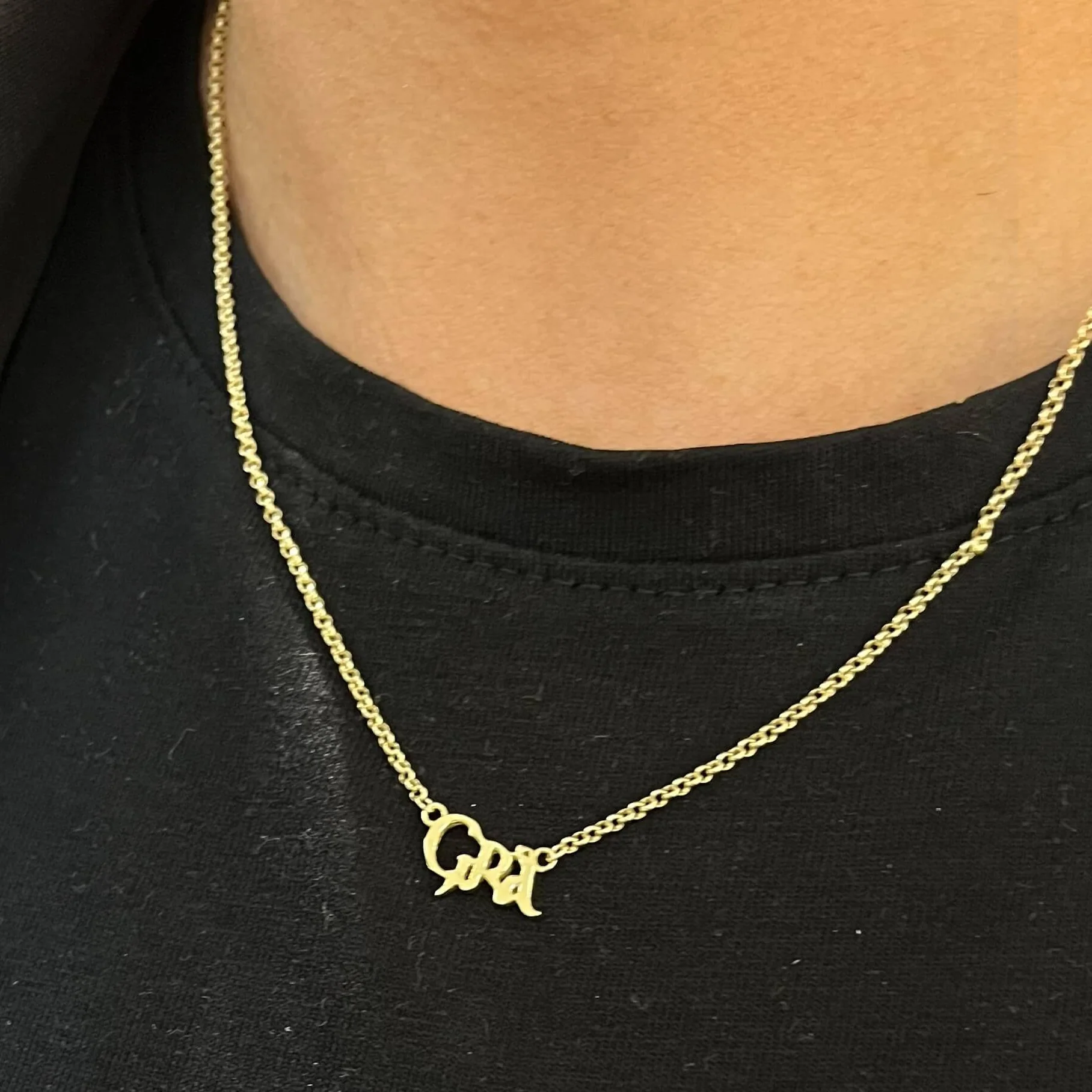 Gold Plated 'Gra' Pendant Necklace - Image 2