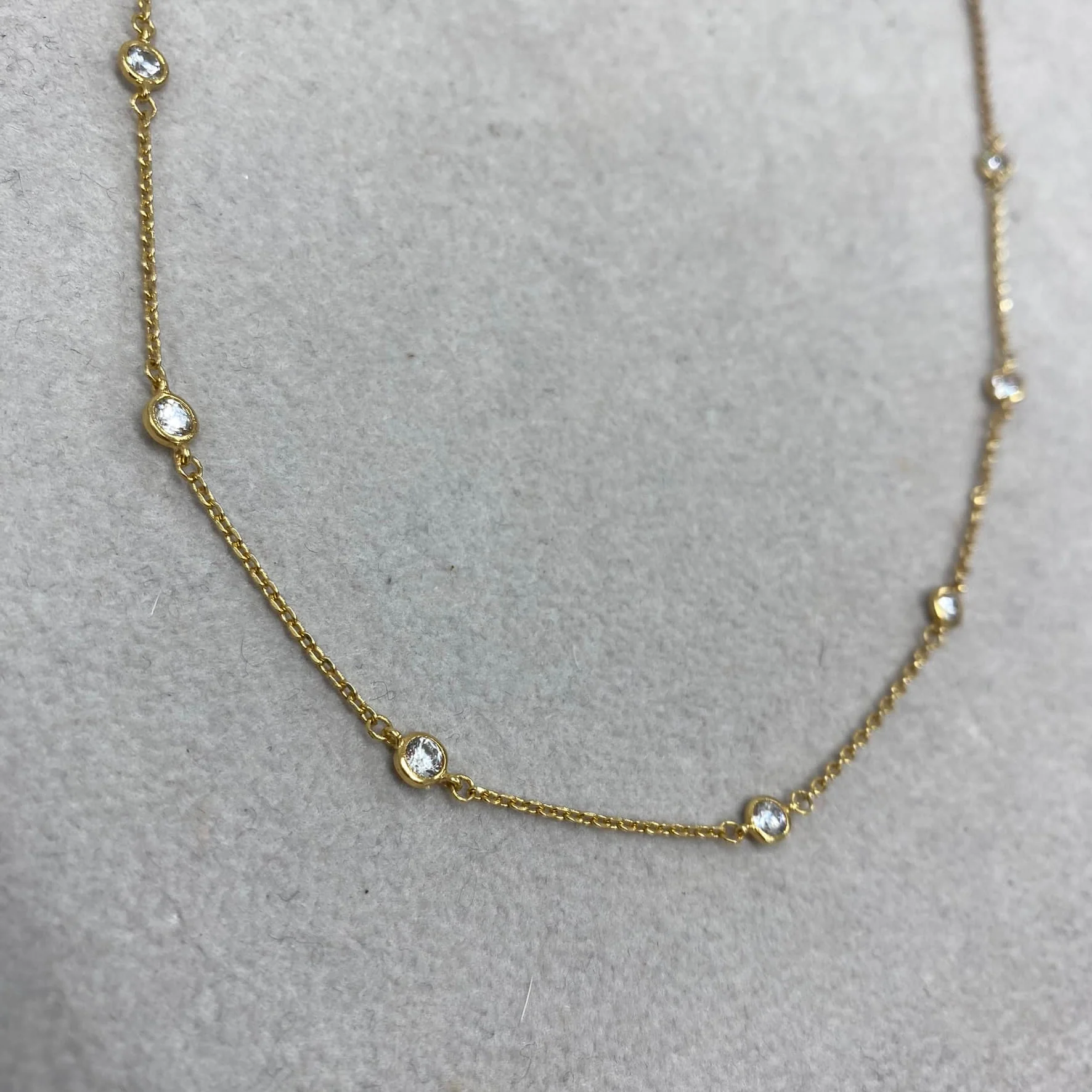 Gold Plated Multi CZ Crystals Necklace - Image 3