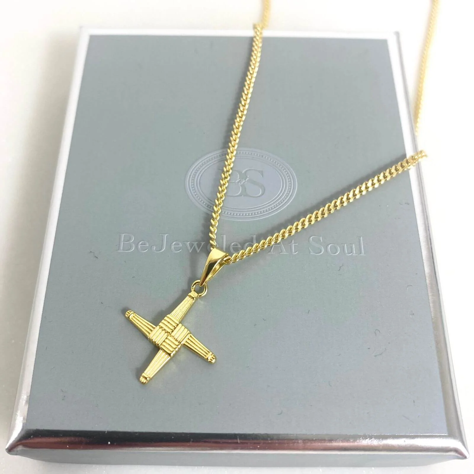 Gold Plated St Brigids Cross Necklace