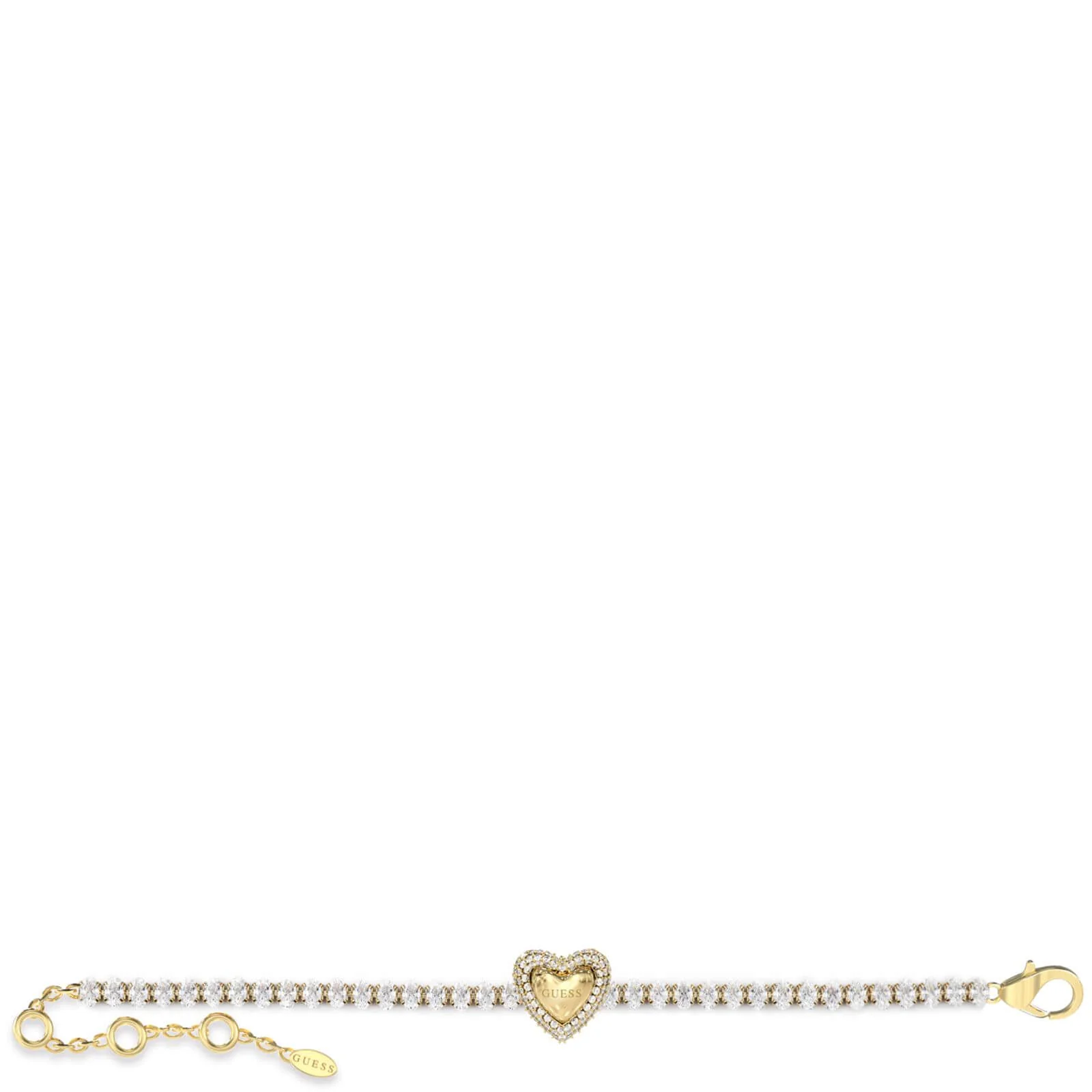 Guess Beloved Gold Heart Tennis Bracelet
