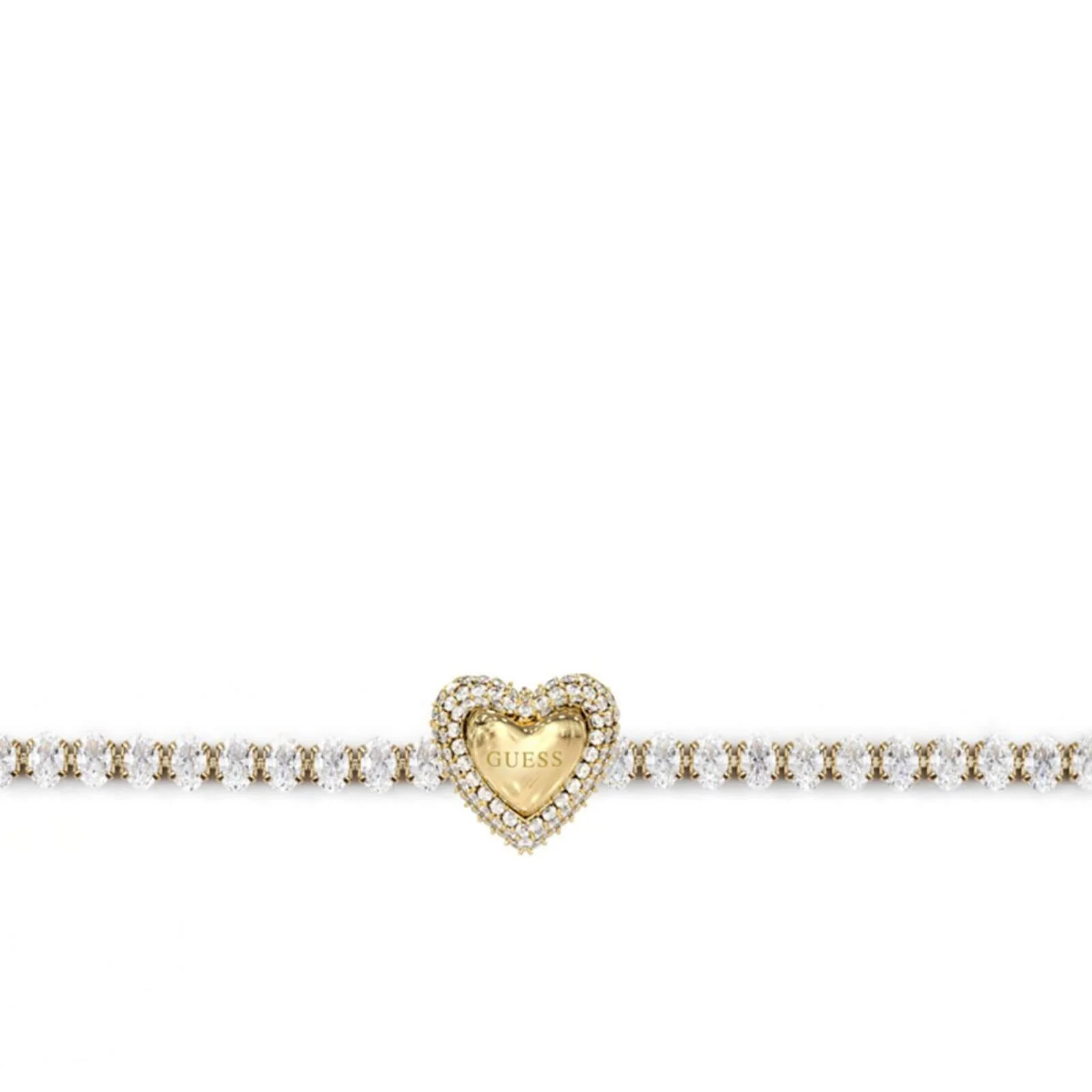Guess Beloved Gold Heart Tennis Bracelet - Image 2