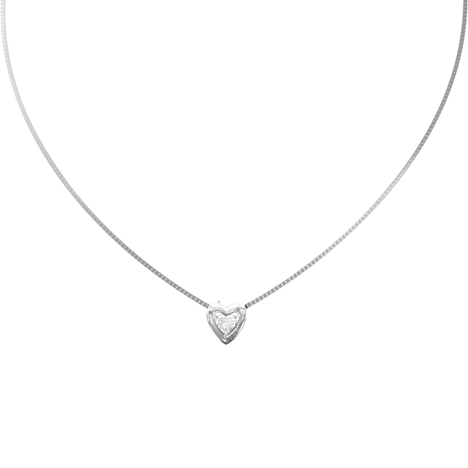 Guess Beloved Silver Heart Necklace
