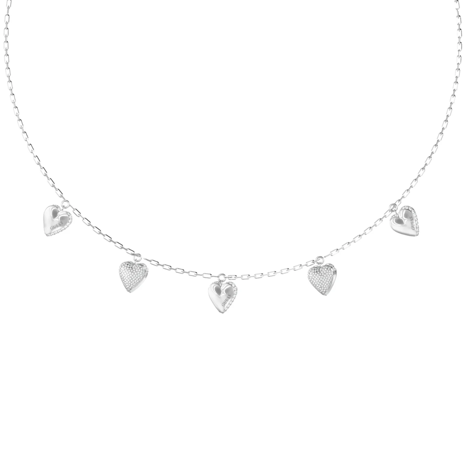 Guess By Your Side Silver Heart Necklace