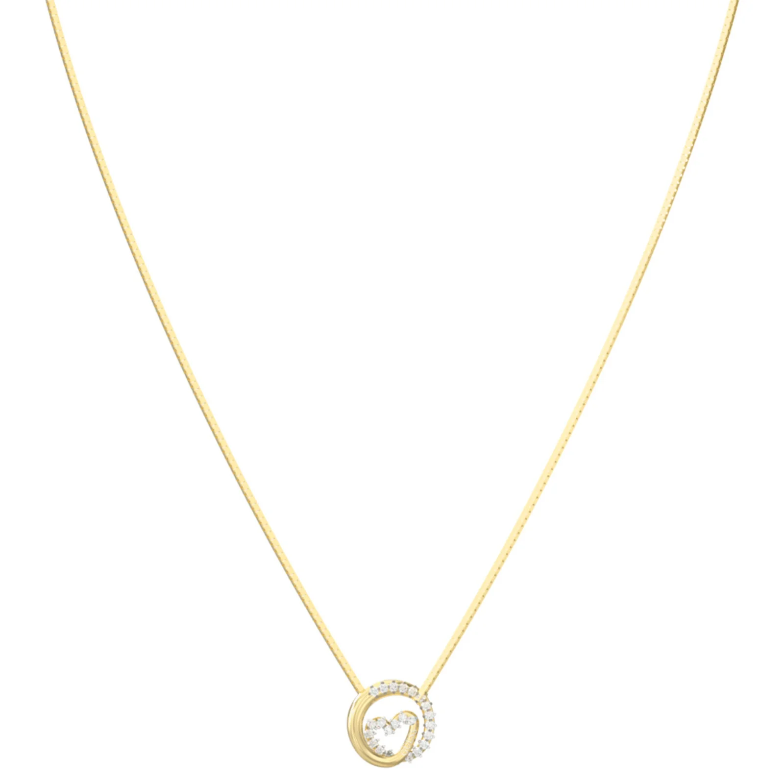 Guess Iconique Gold Heart Logo Necklace