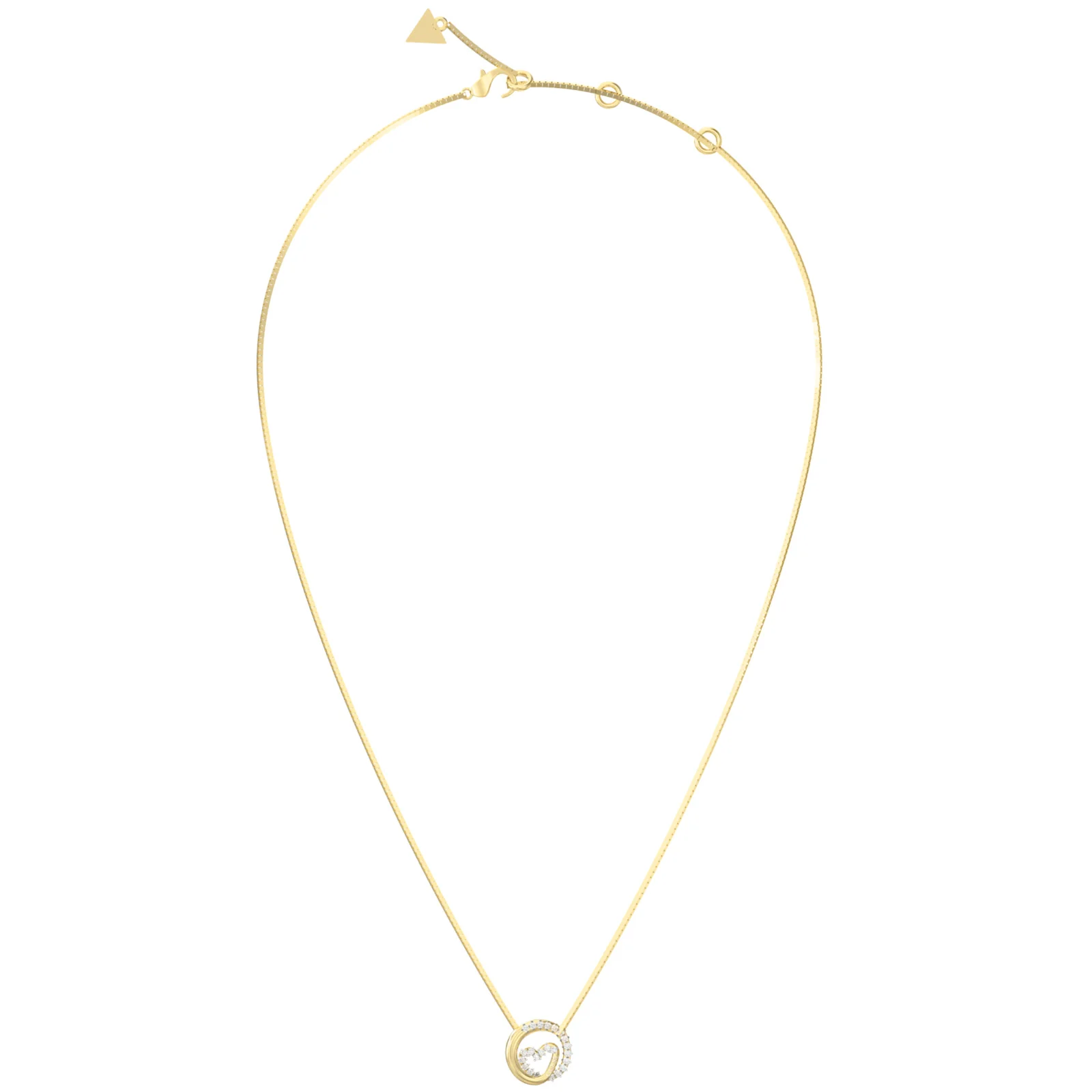 Guess Iconique Gold Heart Logo Necklace - Image 2