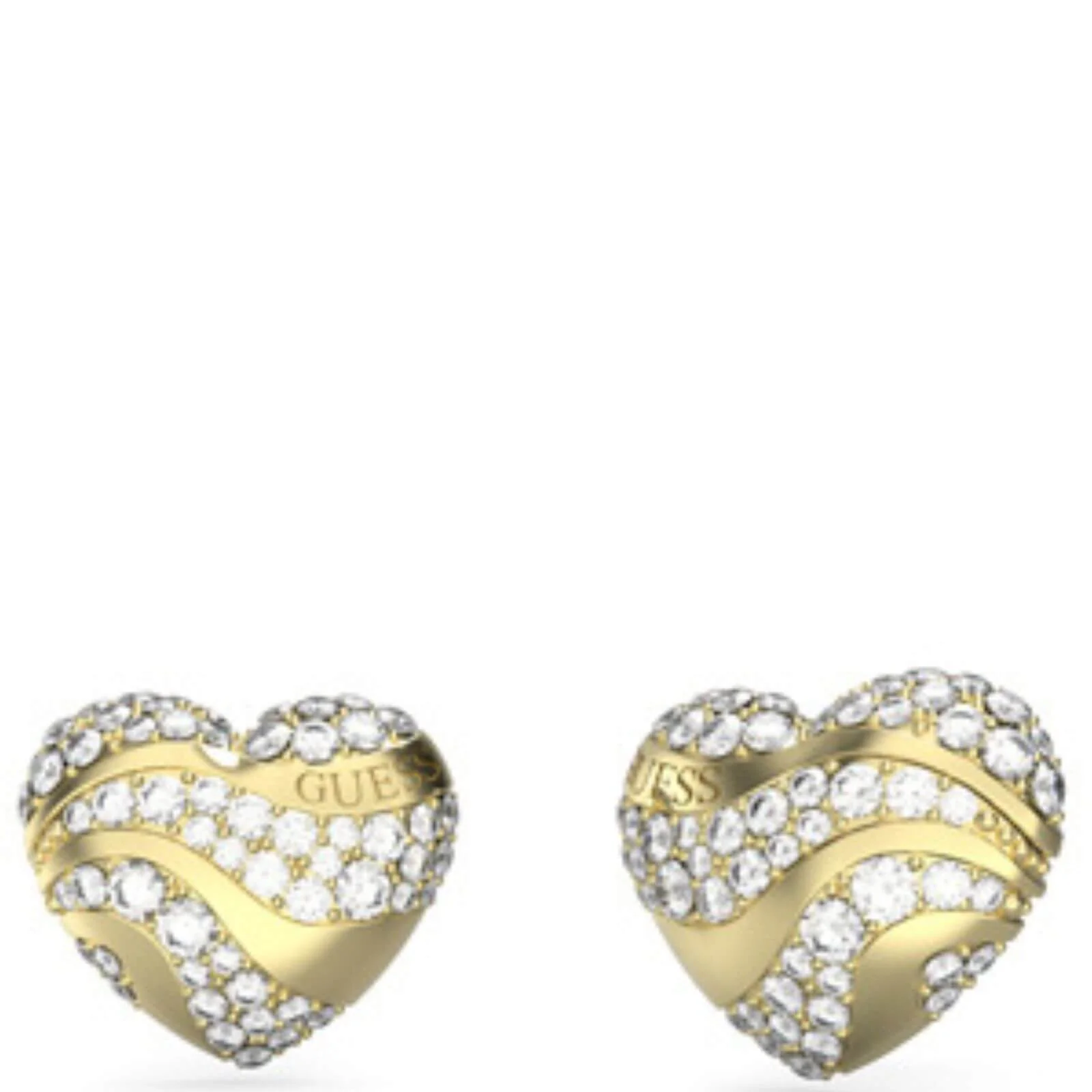 Guess In My Heart Gold Stud Earrings