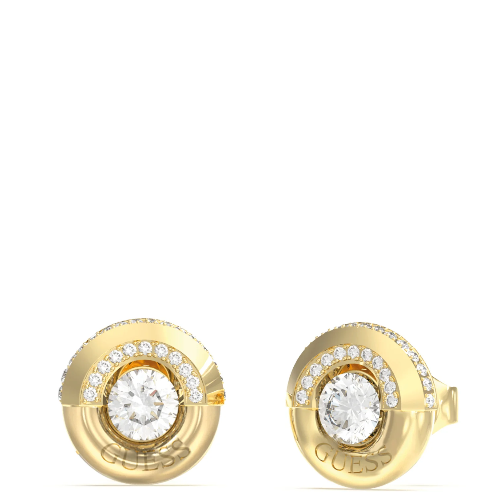Guess Majorelle Gold Crystal Coin Stud Earrings