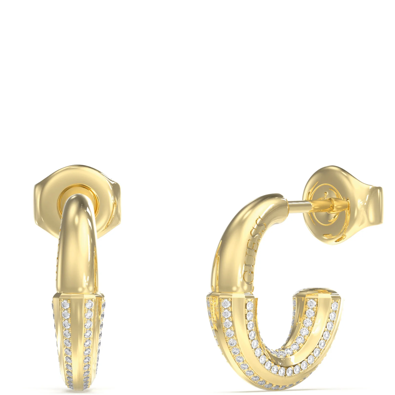 Guess Majorelle Gold Pave Hoop Earrings
