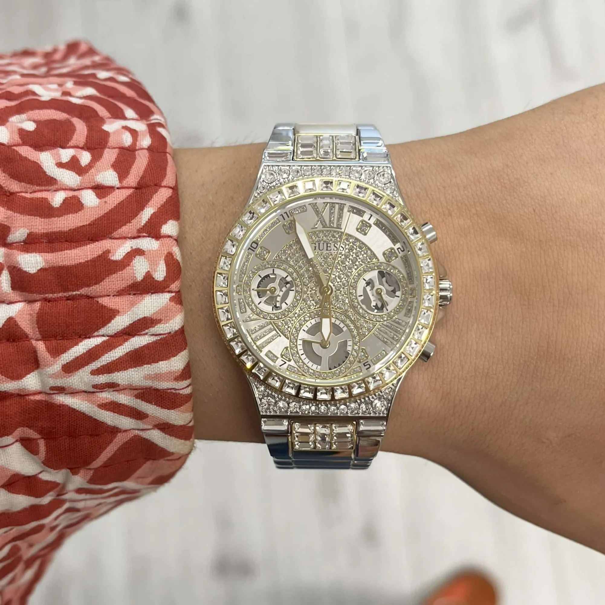 Guess Moonlight Two Tone Sparkle Watch - Image 6