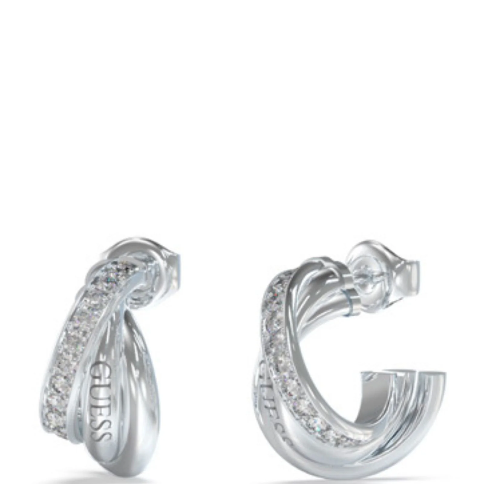 Guess Perfect Links Mini Hoop Earrings - Silver