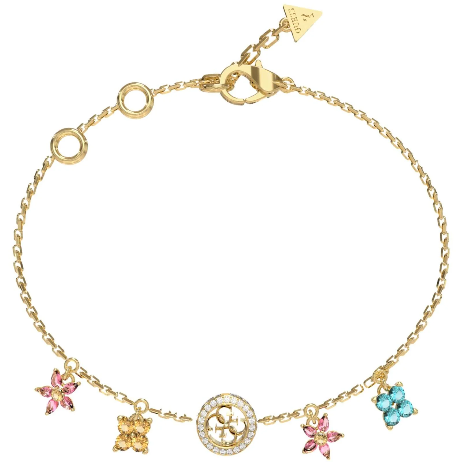 Guess Secret Garden Gold Flower Charm Bracelet