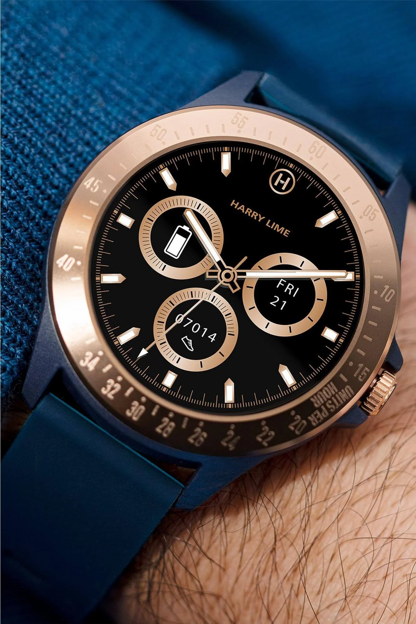 Harry Lime Smart Watch - Navy Rose Gold - Image 3
