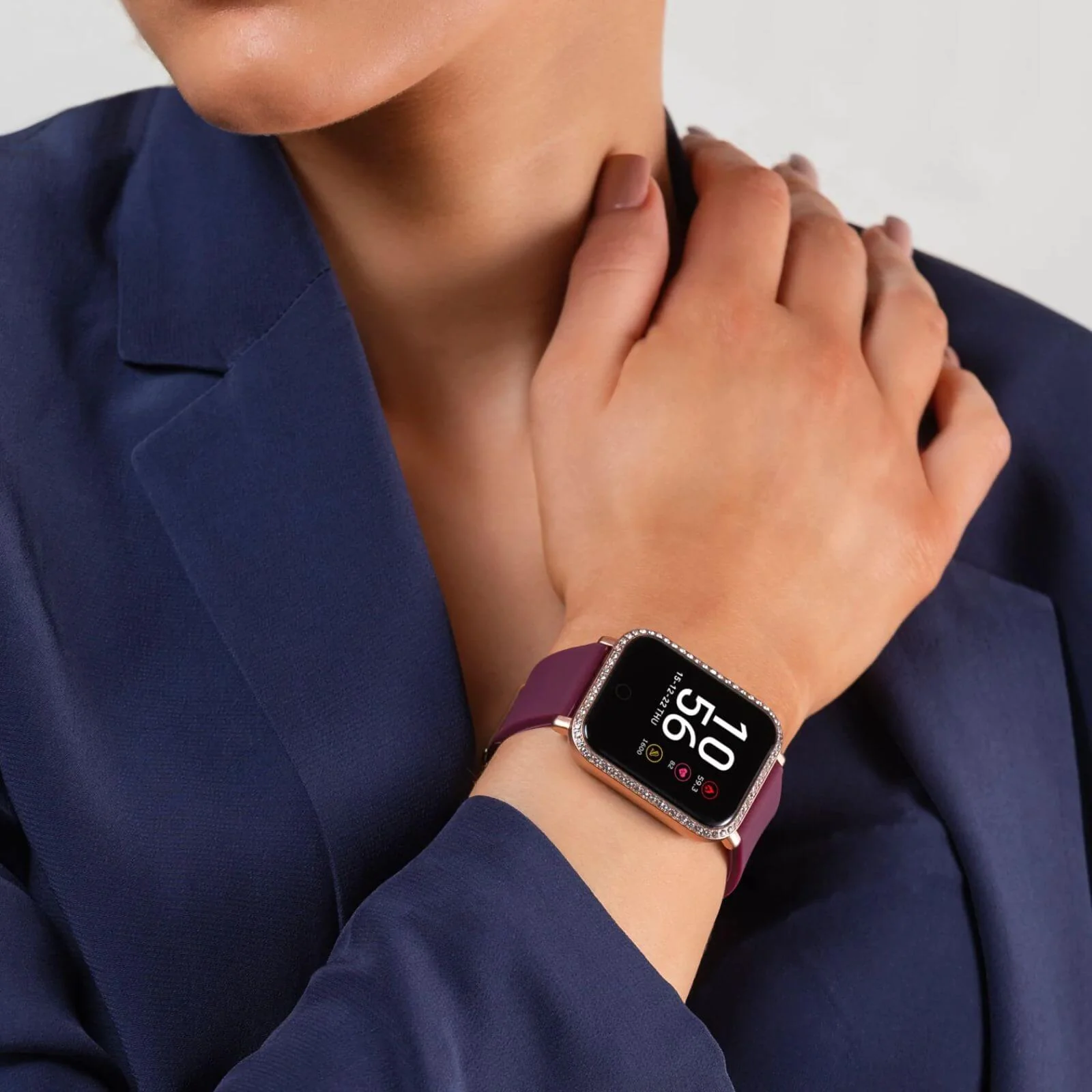 Reflex Active Square Smart Watch - Burgundy Rose Gold - Image 2