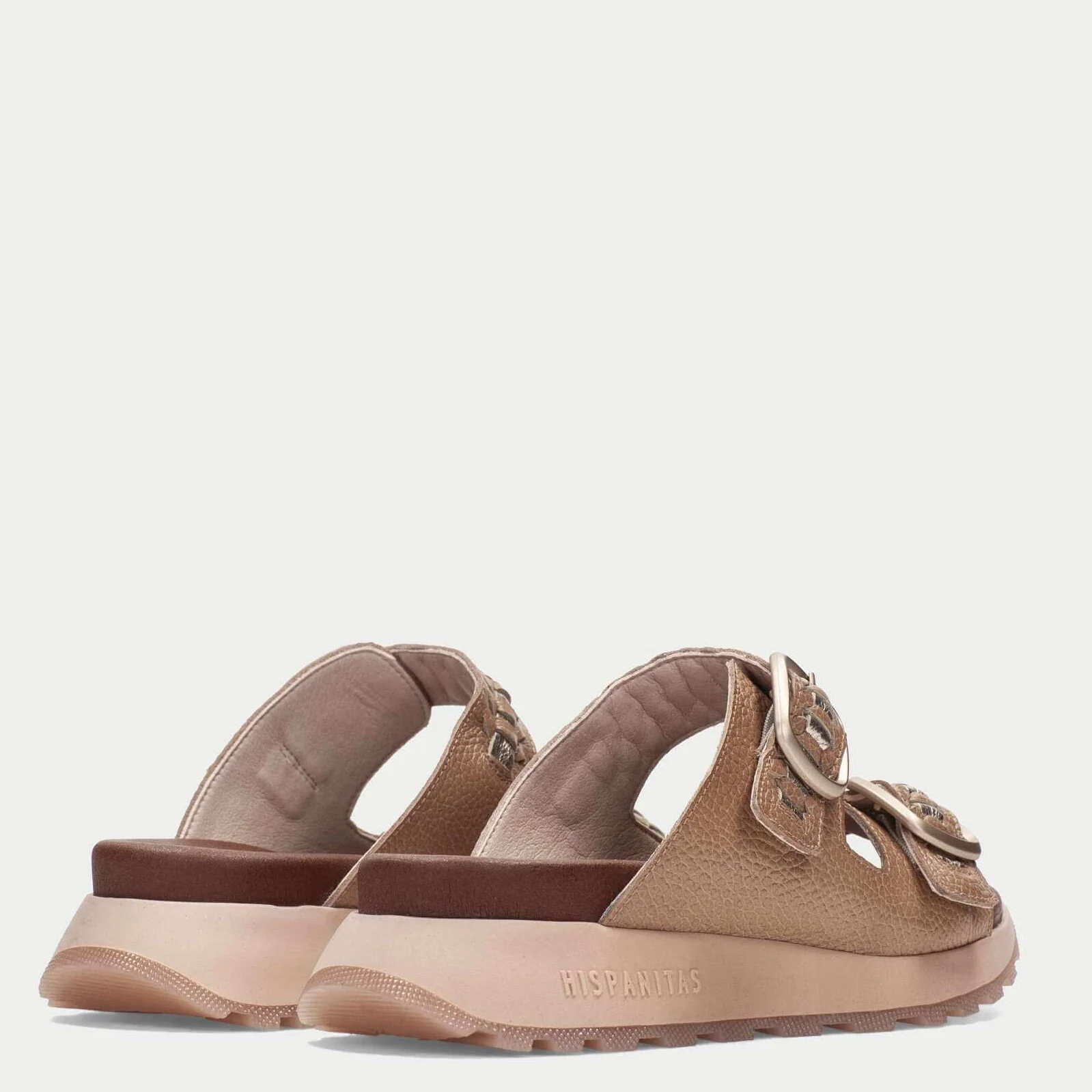 Hispanitas Almond Leather Slip On Sandals - Image 3