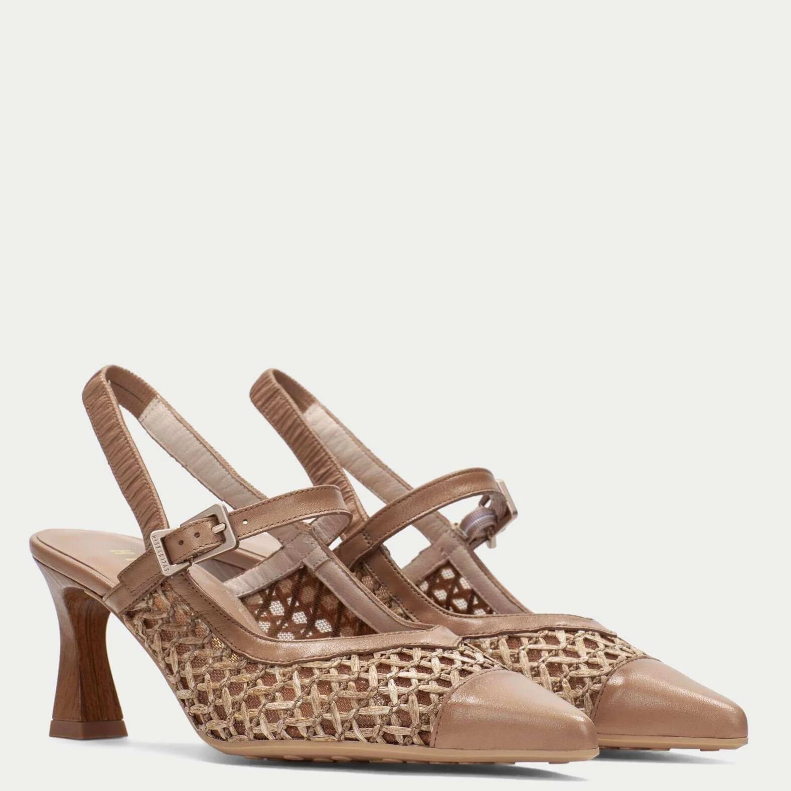 Hispanitas Almond Woven High Heel Pointed Toe Shoes - Image 2