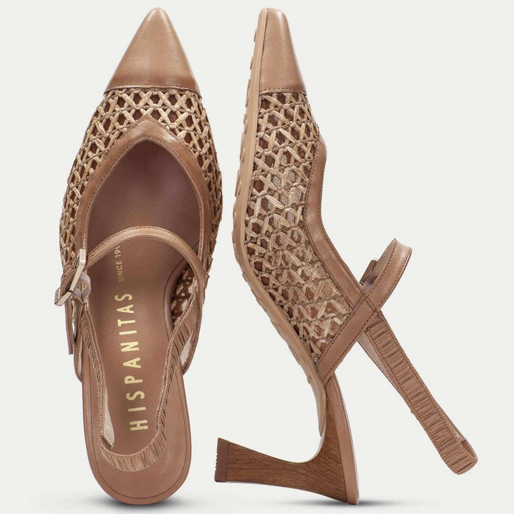 Hispanitas Almond Woven High Heel Pointed Toe Shoes - Image 4