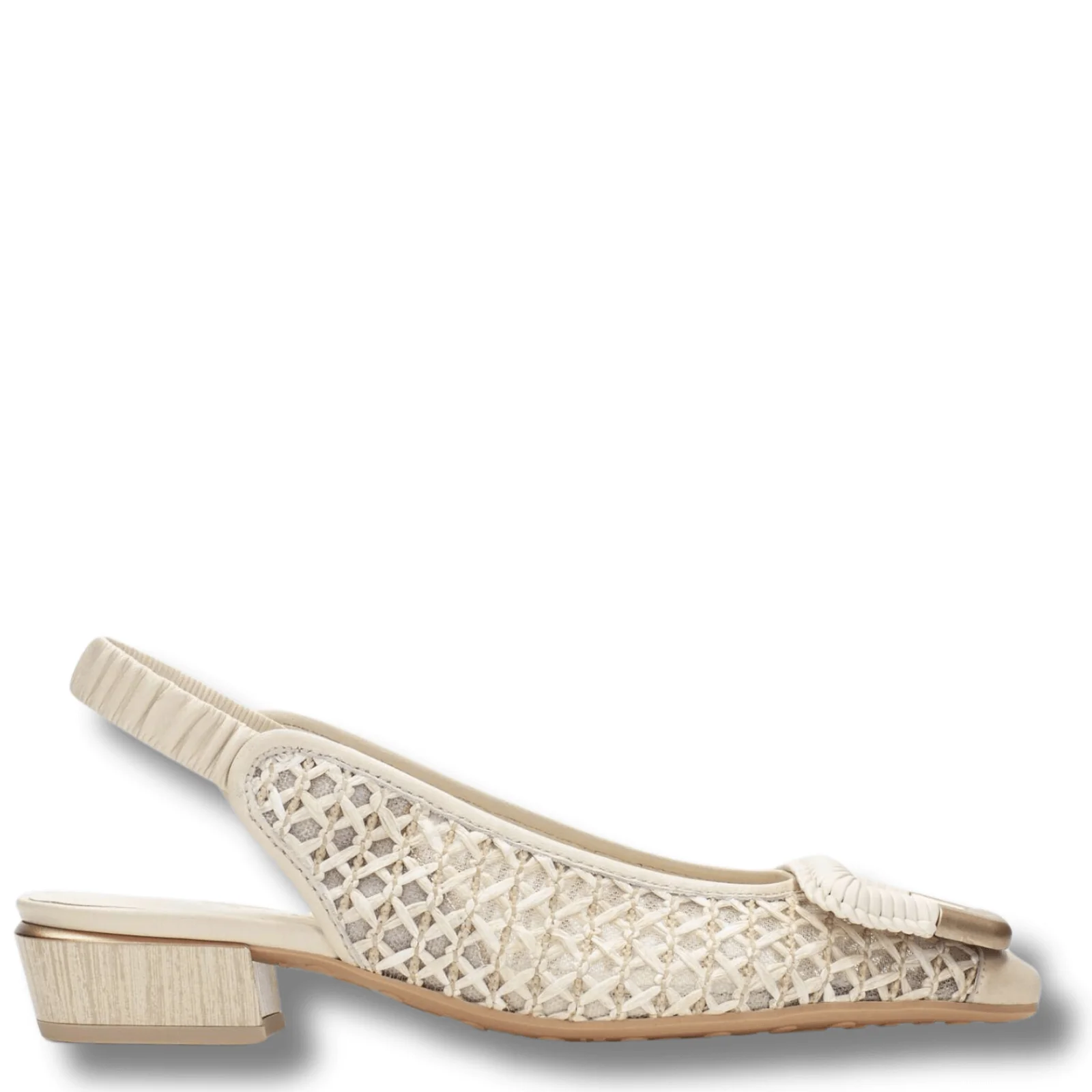 Hispanitas Butter Leather Small Heel Pointed Toe Sling Back Shoes