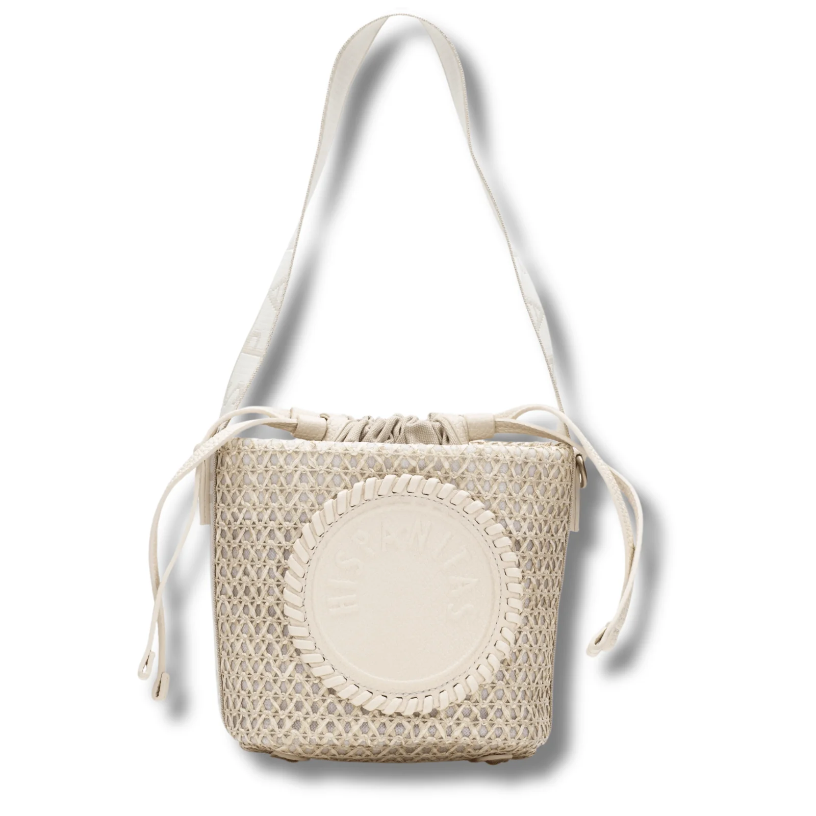 Hispanitas Cream Raffia Bucket Bag