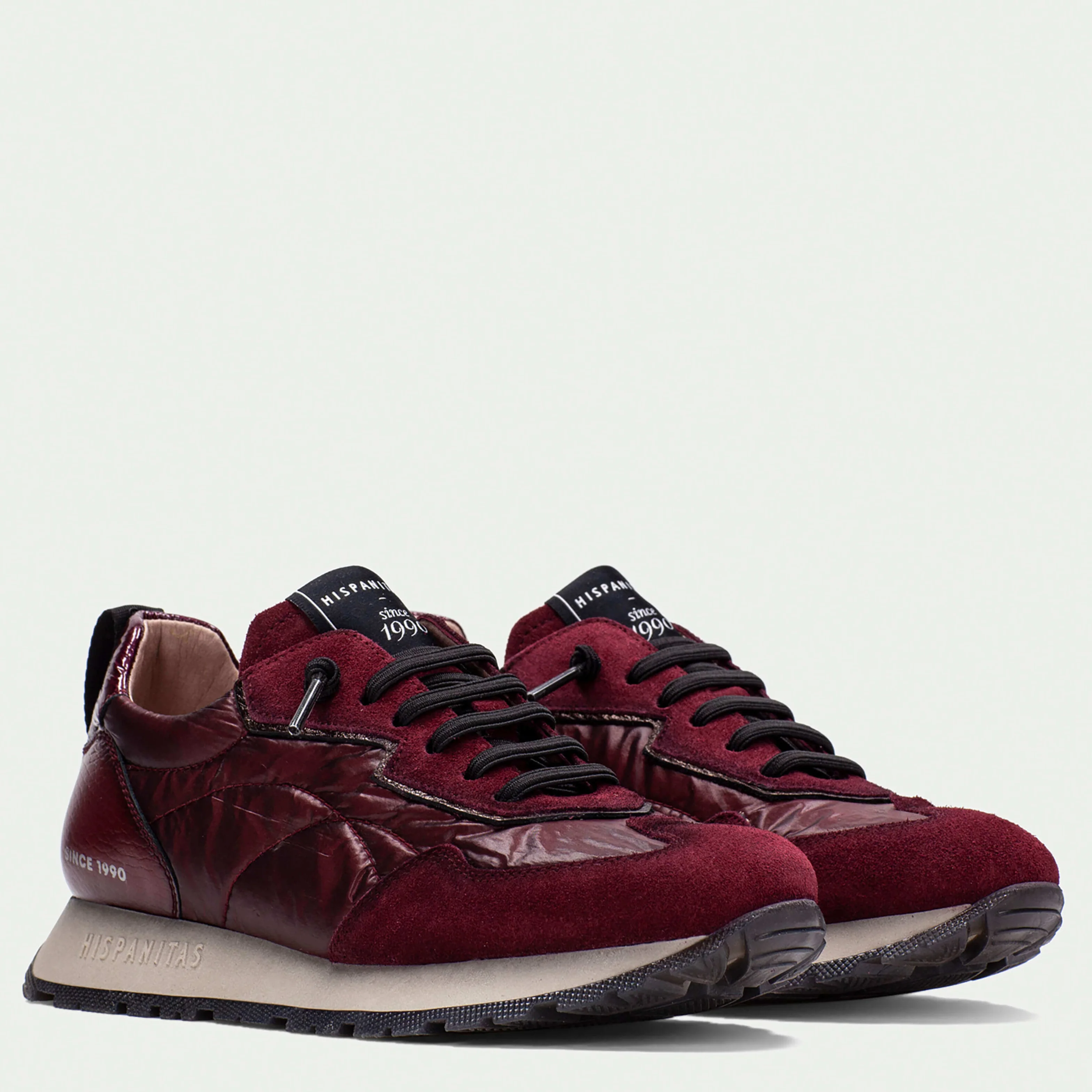 Hispanitas Dark Red Leather Sporty Sneakers - Image 3