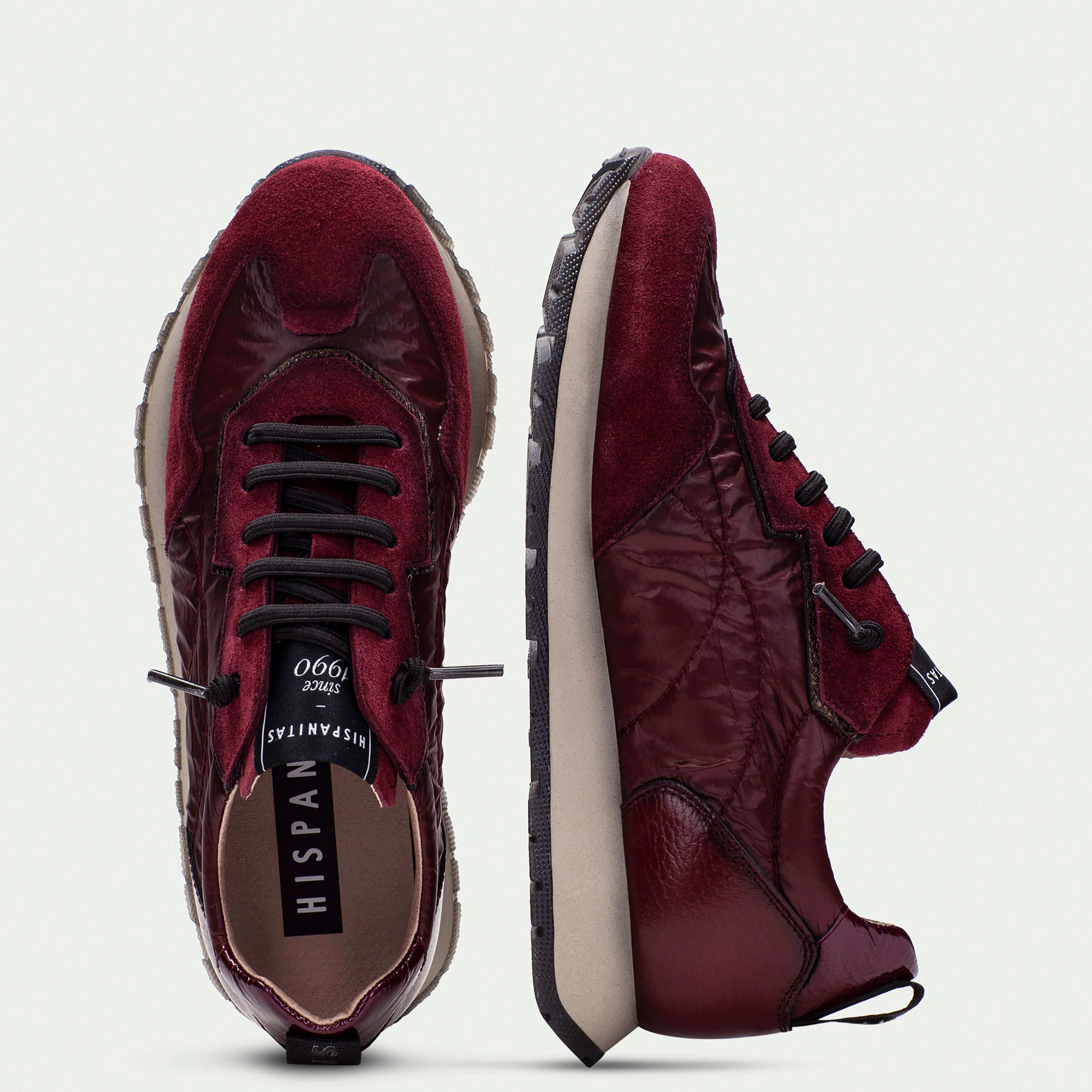 Hispanitas Dark Red Leather Sporty Sneakers - Image 4