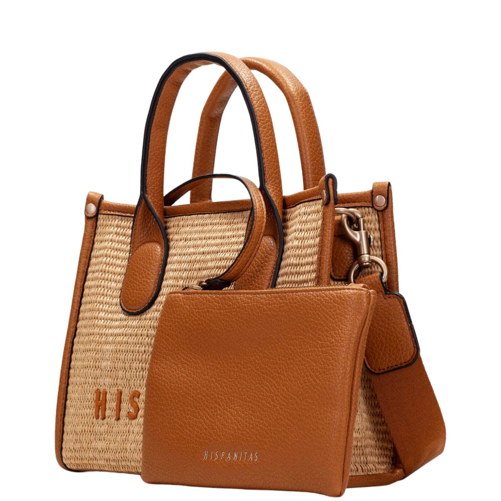 Hispanitas Tan Leather Natural Small Tote Bag - Image 2