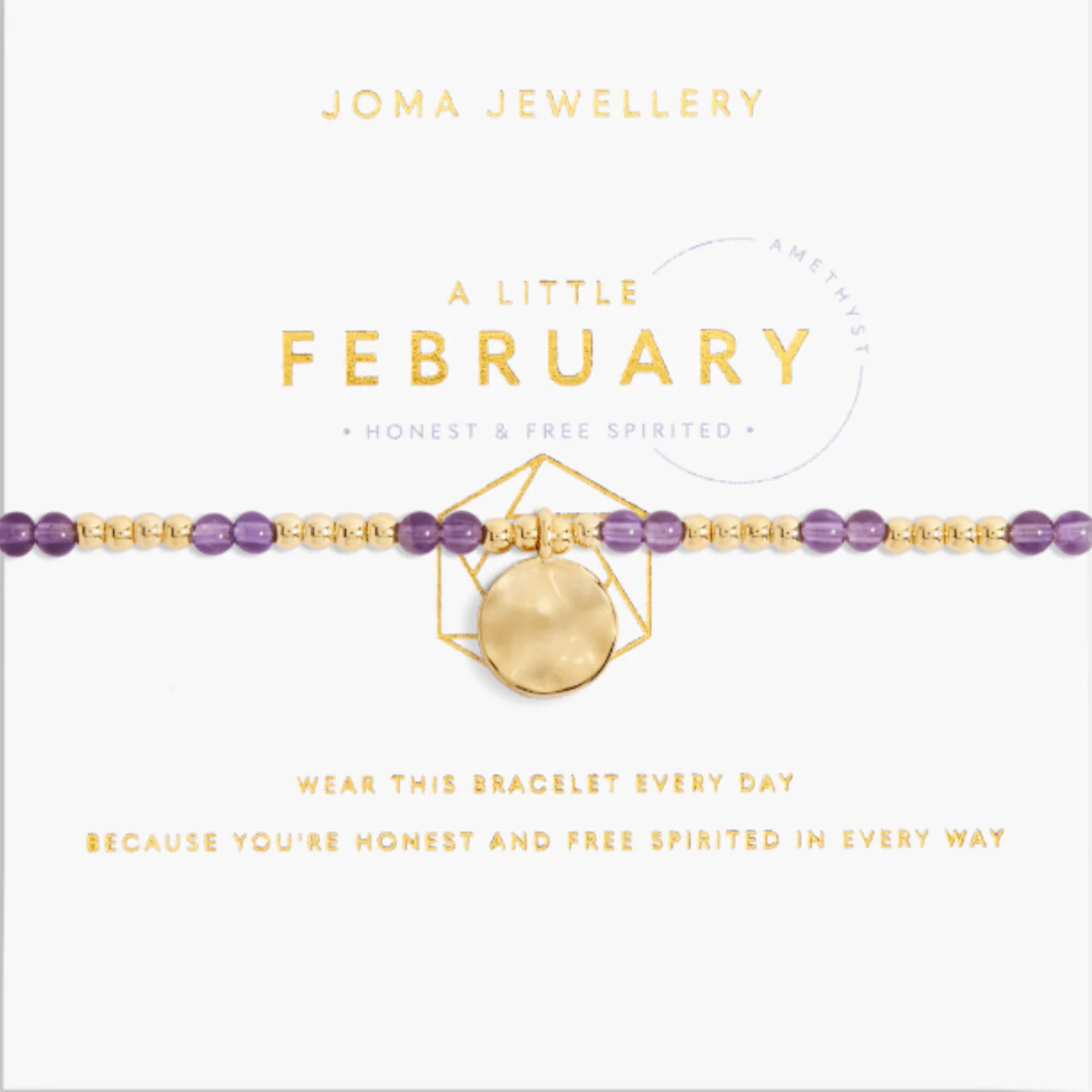 Joma February Birthstone Gold Bracelet