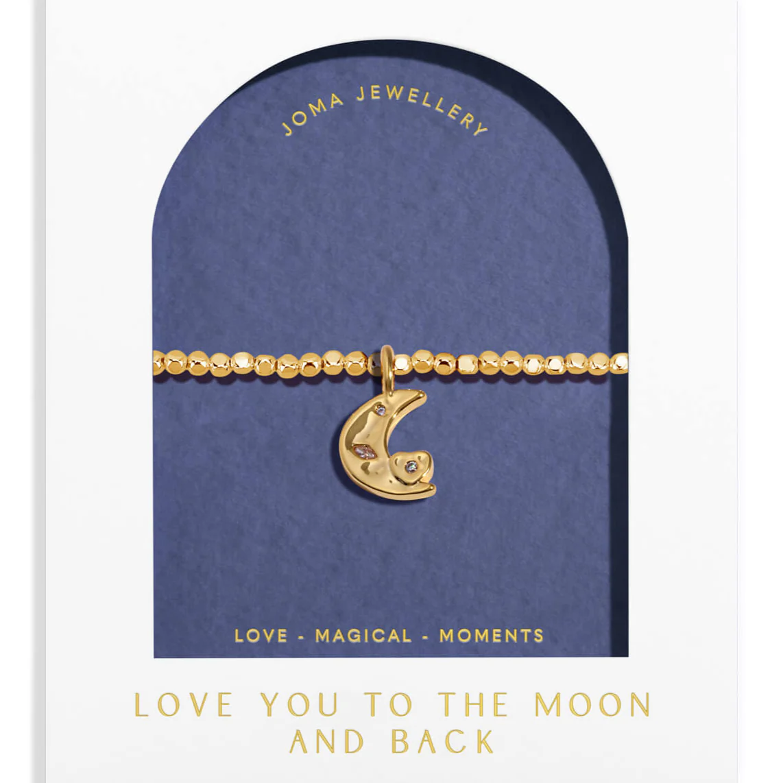 Joma Dolce Vita | Love You To The Moon And Back Hammered Bead Bracelet - Gold