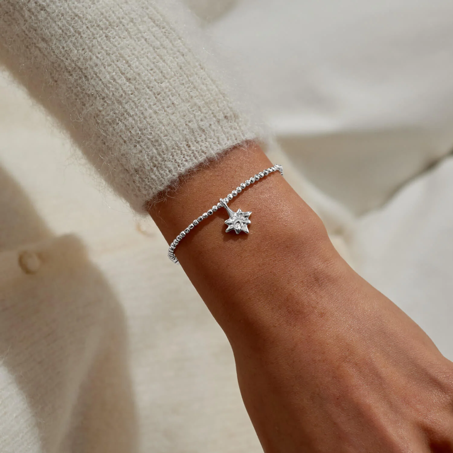 Joma Dolce Vita | You Are Magic Hammered Bead Bracelet - Silver - Image 2