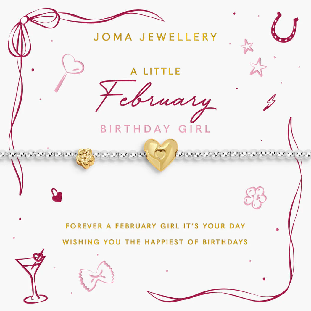 Joma February Birthday Girl Bracelet - Two Tone