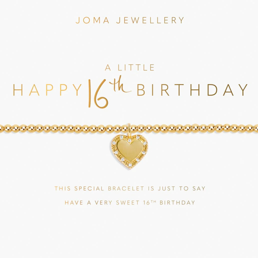 Joma Happy 16th Birthday Bracelet - Gold