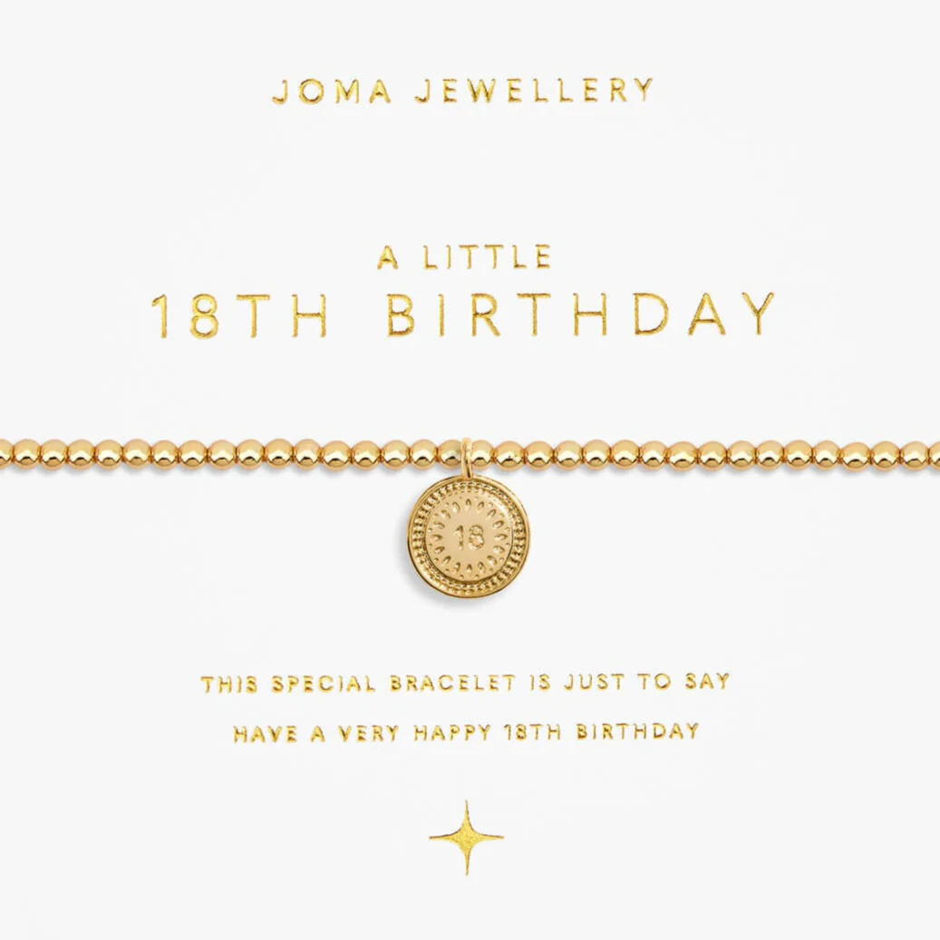 Joma Happy 18th Birthday Bracelet - Gold