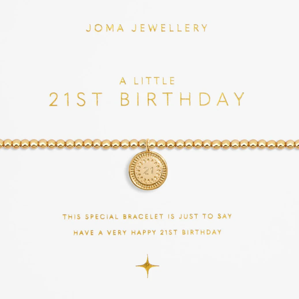 Joma Happy 21st Birthday Bracelet - Gold