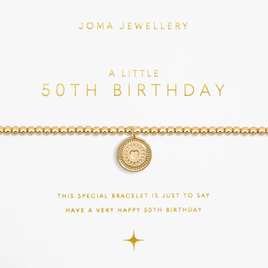 Joma Happy 50th Birthday Bracelet - Gold