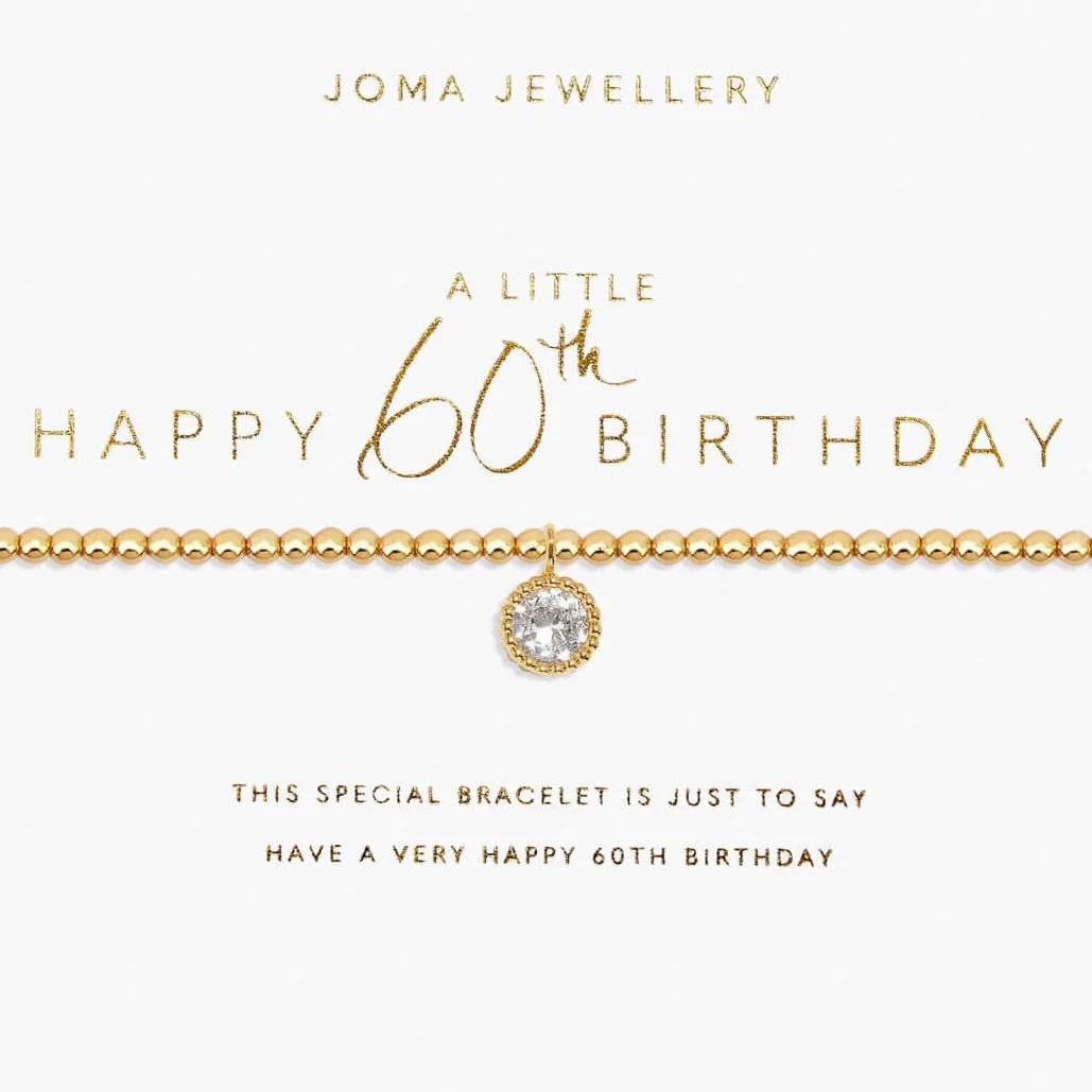Joma Happy 60th Birthday Bracelet - Gold