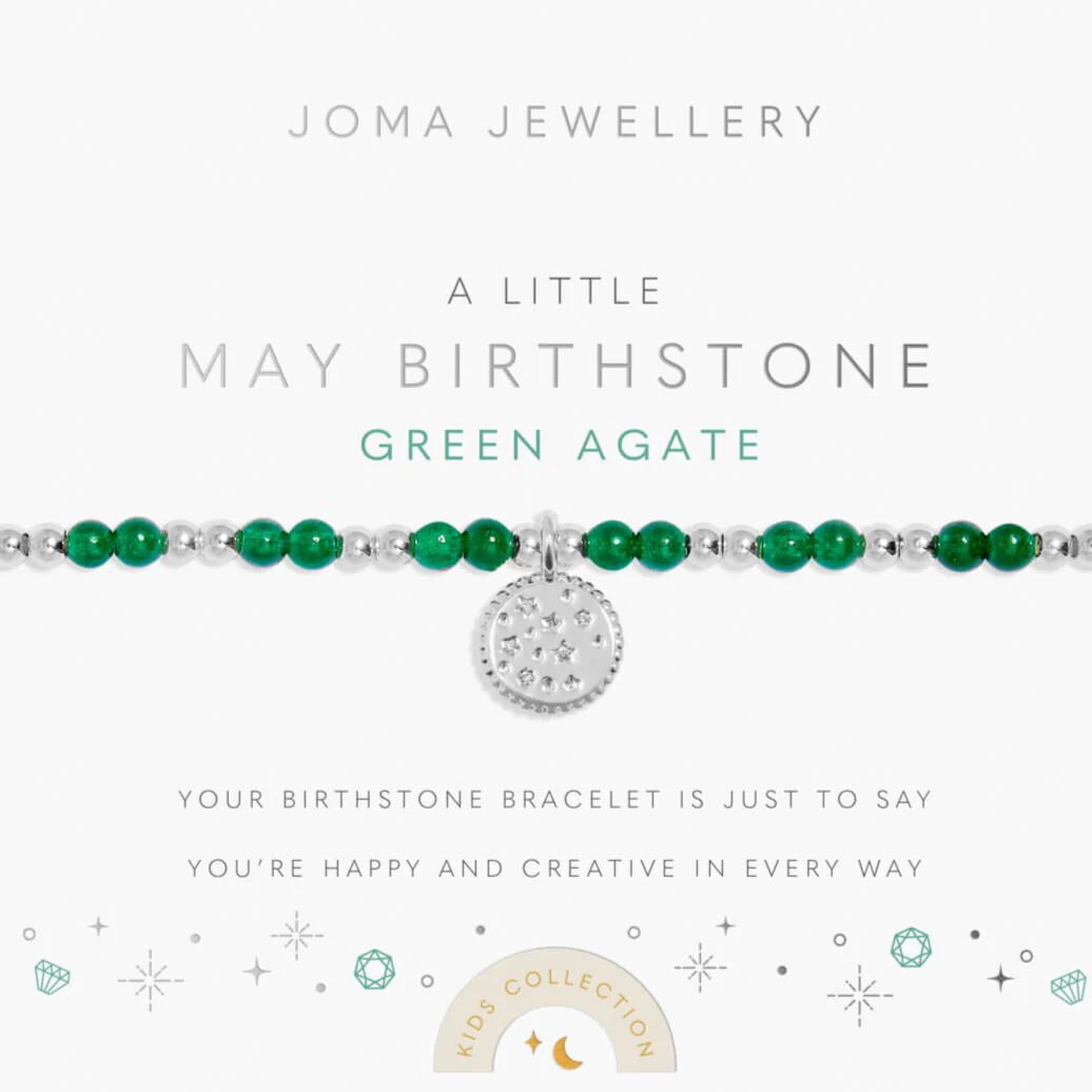 Joma Kids May Birthstone Bracelet - Green Agate