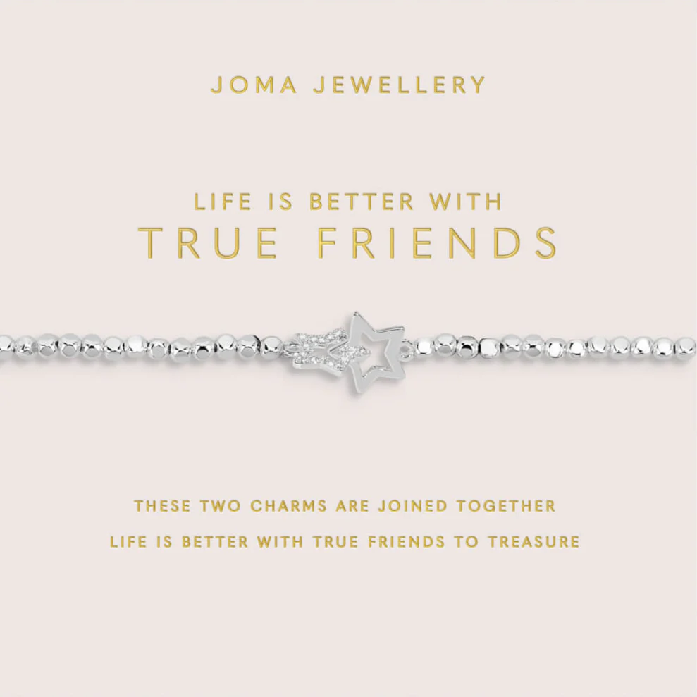 Joma Life Is Better With True Friends Hammered Bead Bracelet