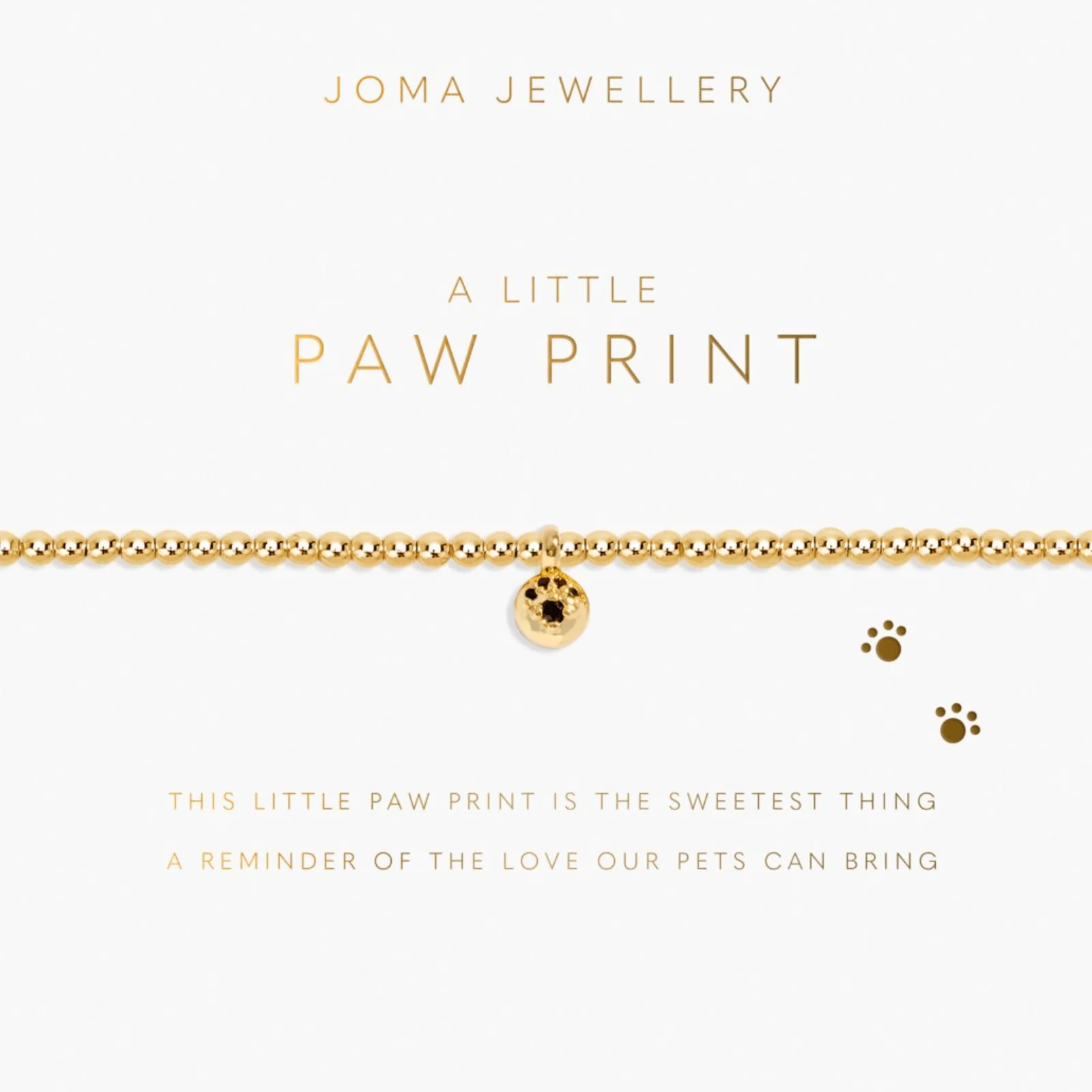 Joma Paw Print Bracelet - Gold
