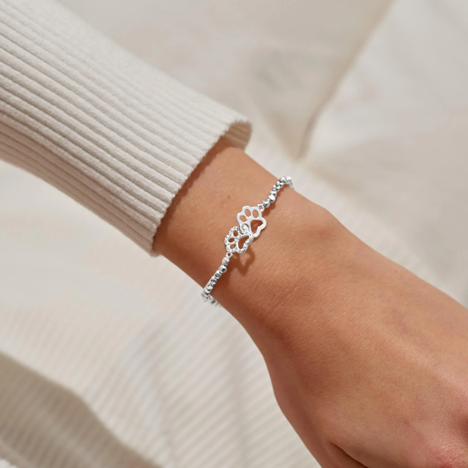 Joma Perfect Paw Print Hammered Bead Bracelet - Image 2