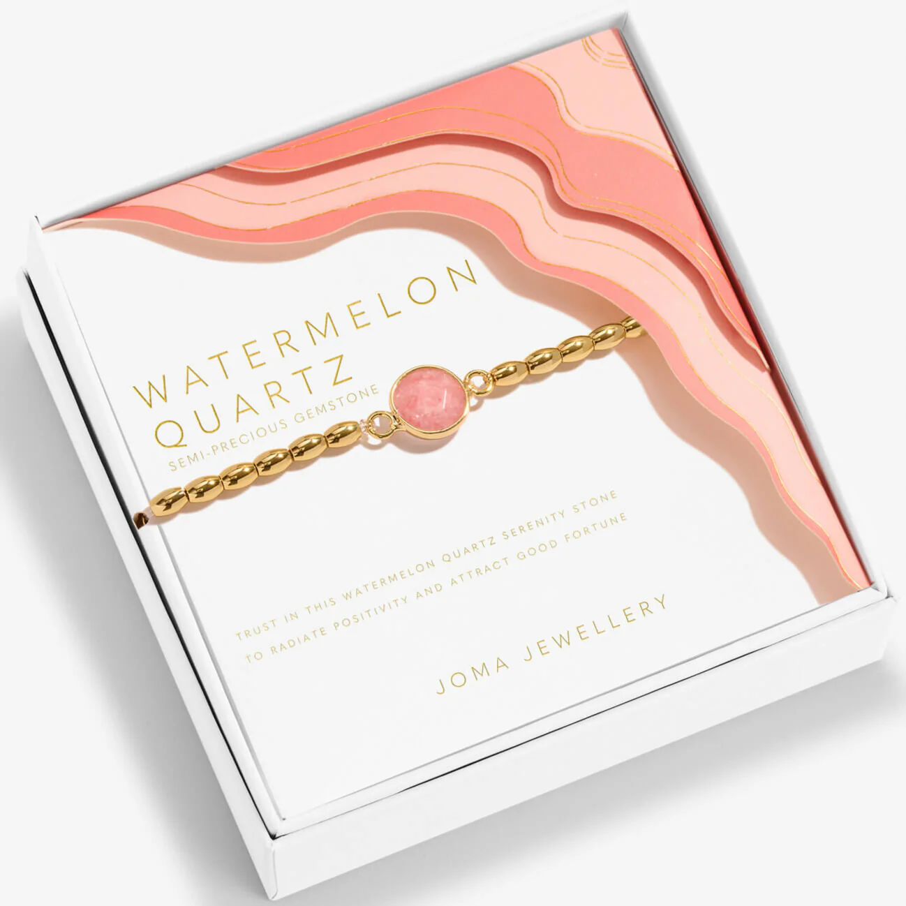 Joma Serenity Gold Bracelet - Watermelon Quartz