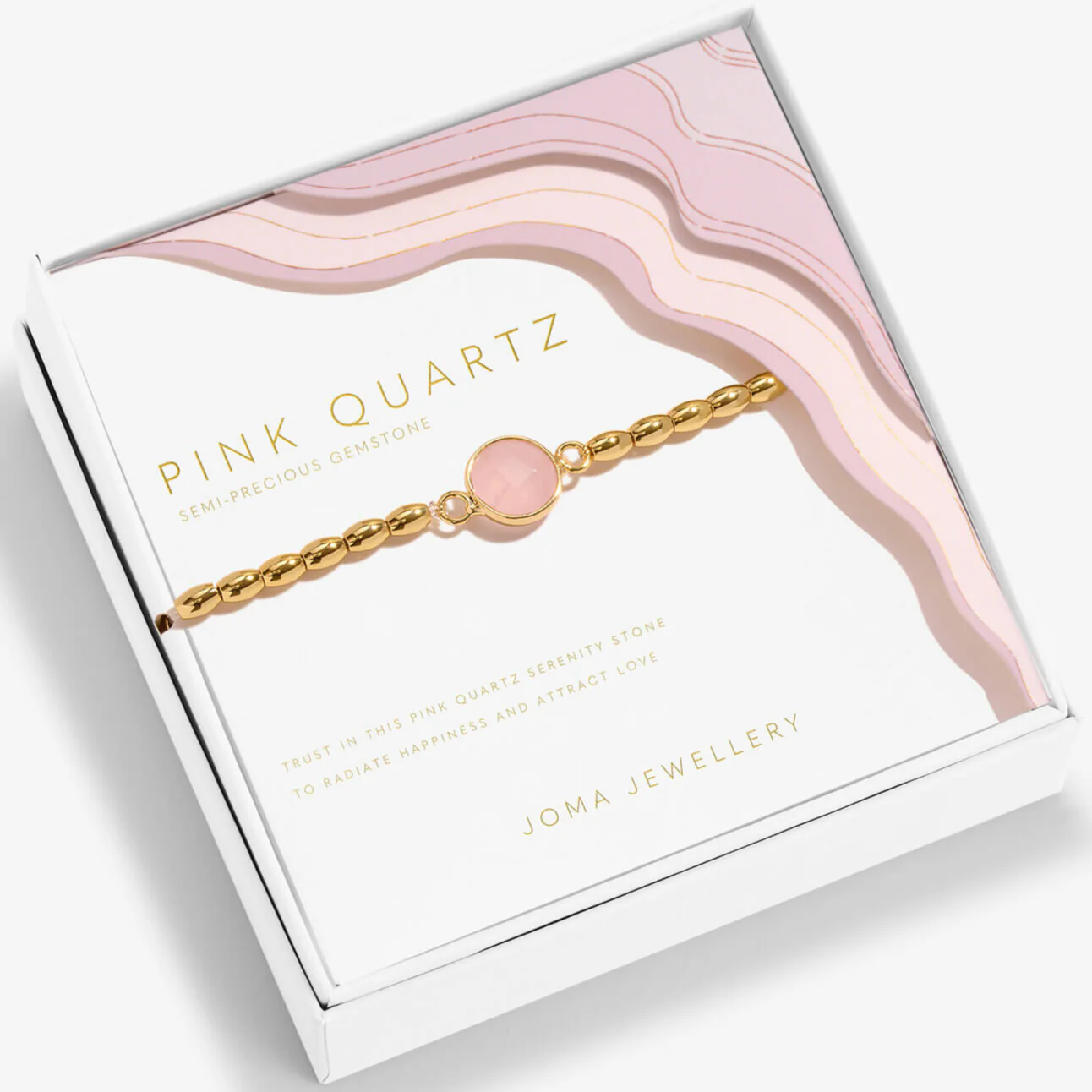 Joma Serenity Gold Bracelet - Pink Quartz