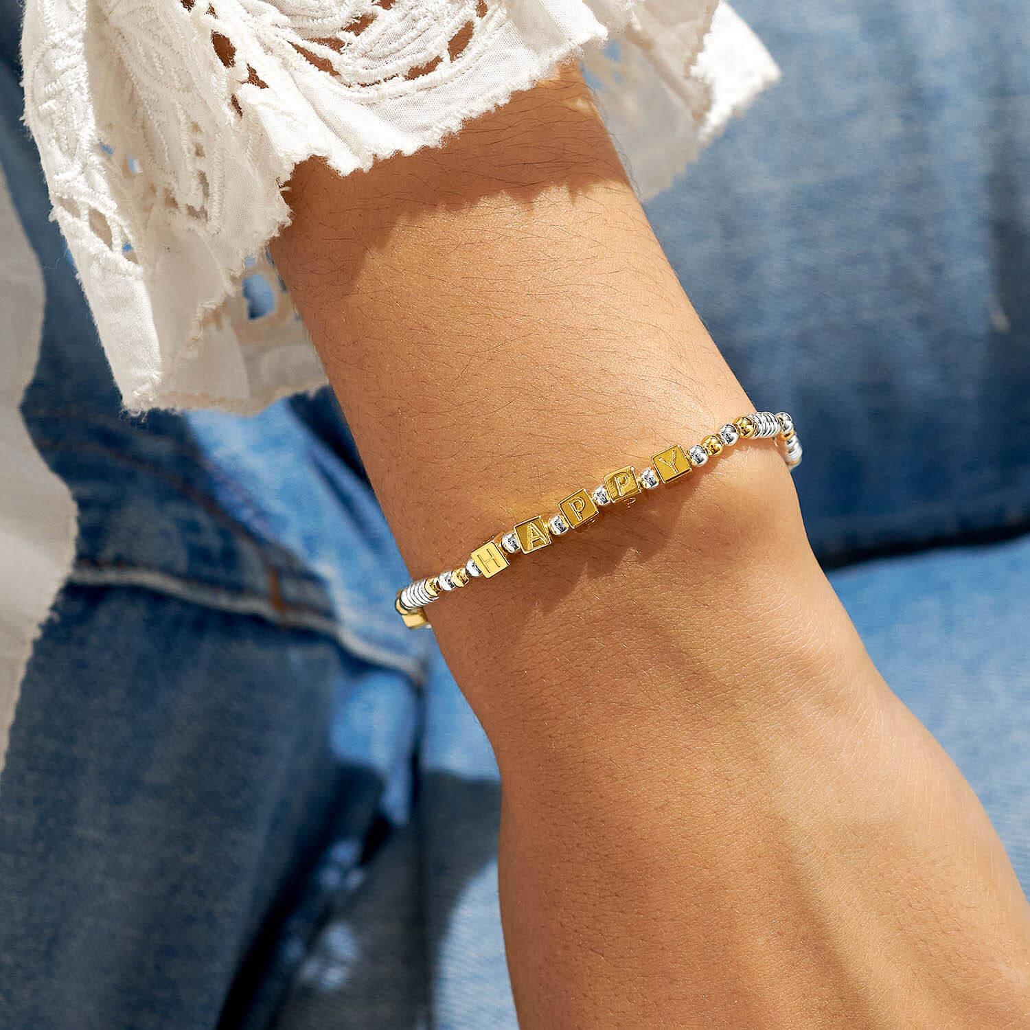 Joma Two Tone Be Happy Bracelet - Image 2