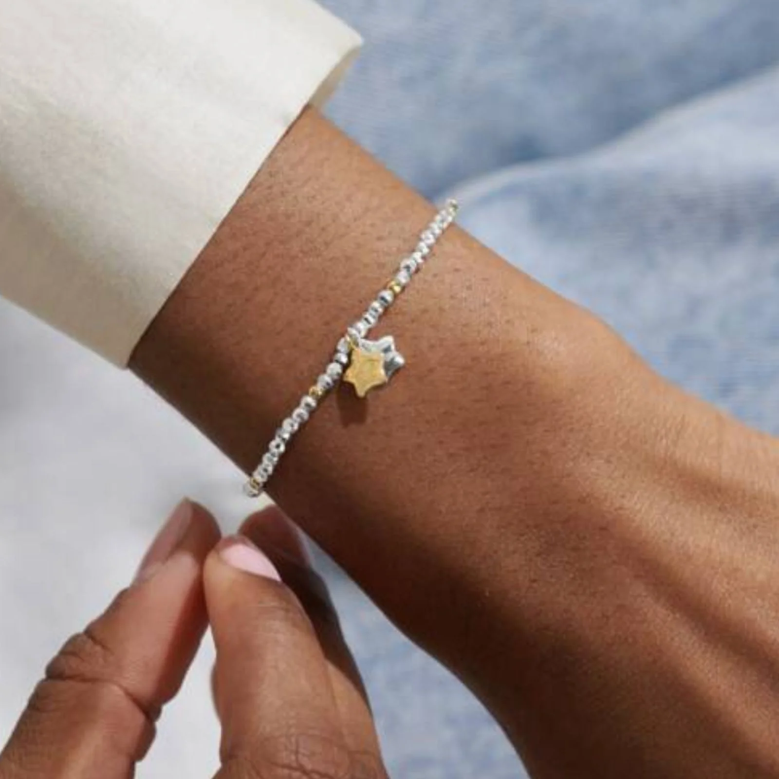 Joma Two Tone Star Bead Bracelet - Image 2