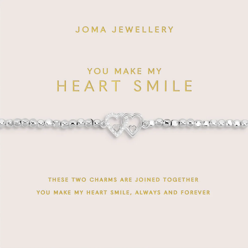 Joma You Make My Heart Smile Hammered Bead Bracelet